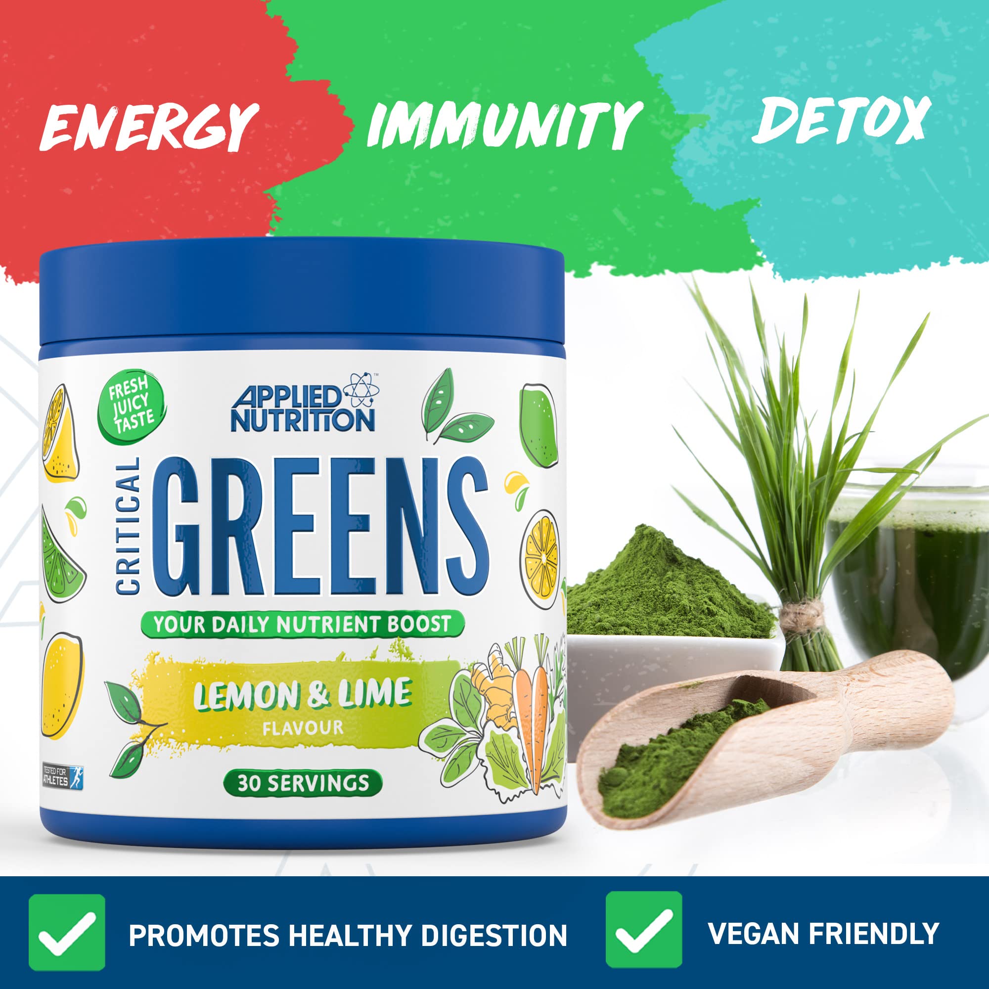 Applied Nutrition Critical Greens Powder and Superfood Blend for Gut Health Energy and Immune Support Vegan Daily Greens Juice Powder (150g - Image 4