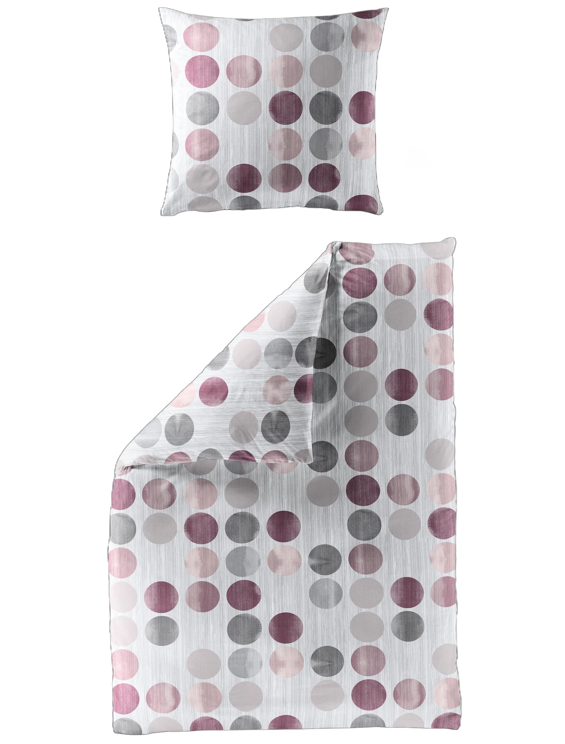 Bierbaum Bettwäsche 4153, Fein-Biber, Designed in Germany, Fraise 60, 135x200 + 80x80 cm