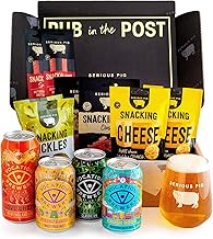 Serious Pig + Vocation Brewery Craft Beer and Snacks Gift Hamper with Glassware and Tasting Notes (13 Pack)