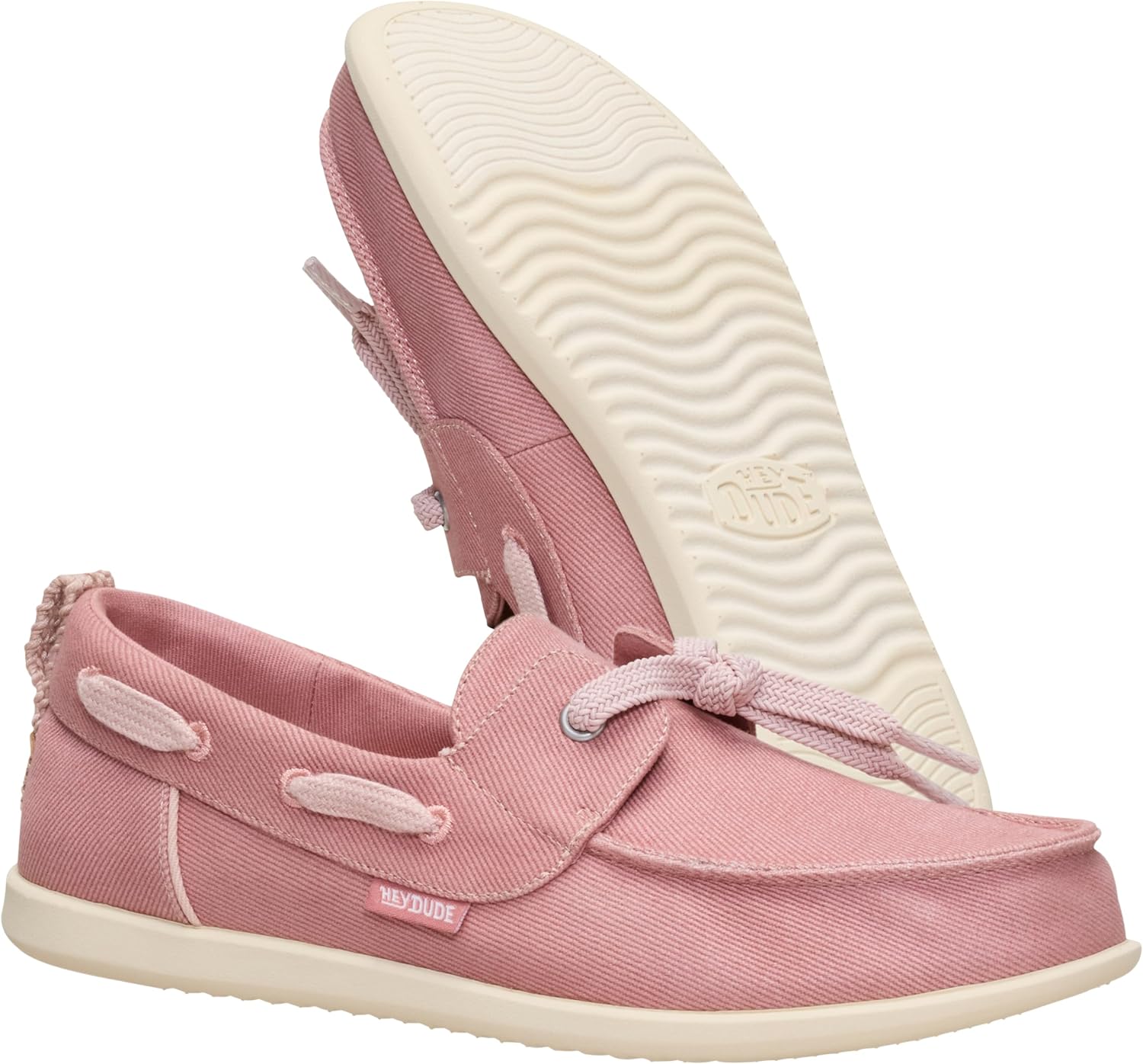 HEYDUDE Women's Harbor Breeze Lo Washed Twill Classic Boat Shoe | Lightweight Slip-On Loafer - Image 6