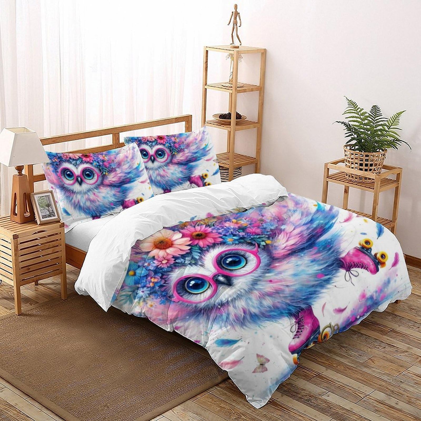 Housse de couette 200x200cm 3D enfant avec 2 taies d'oreiller et fermeture éclair