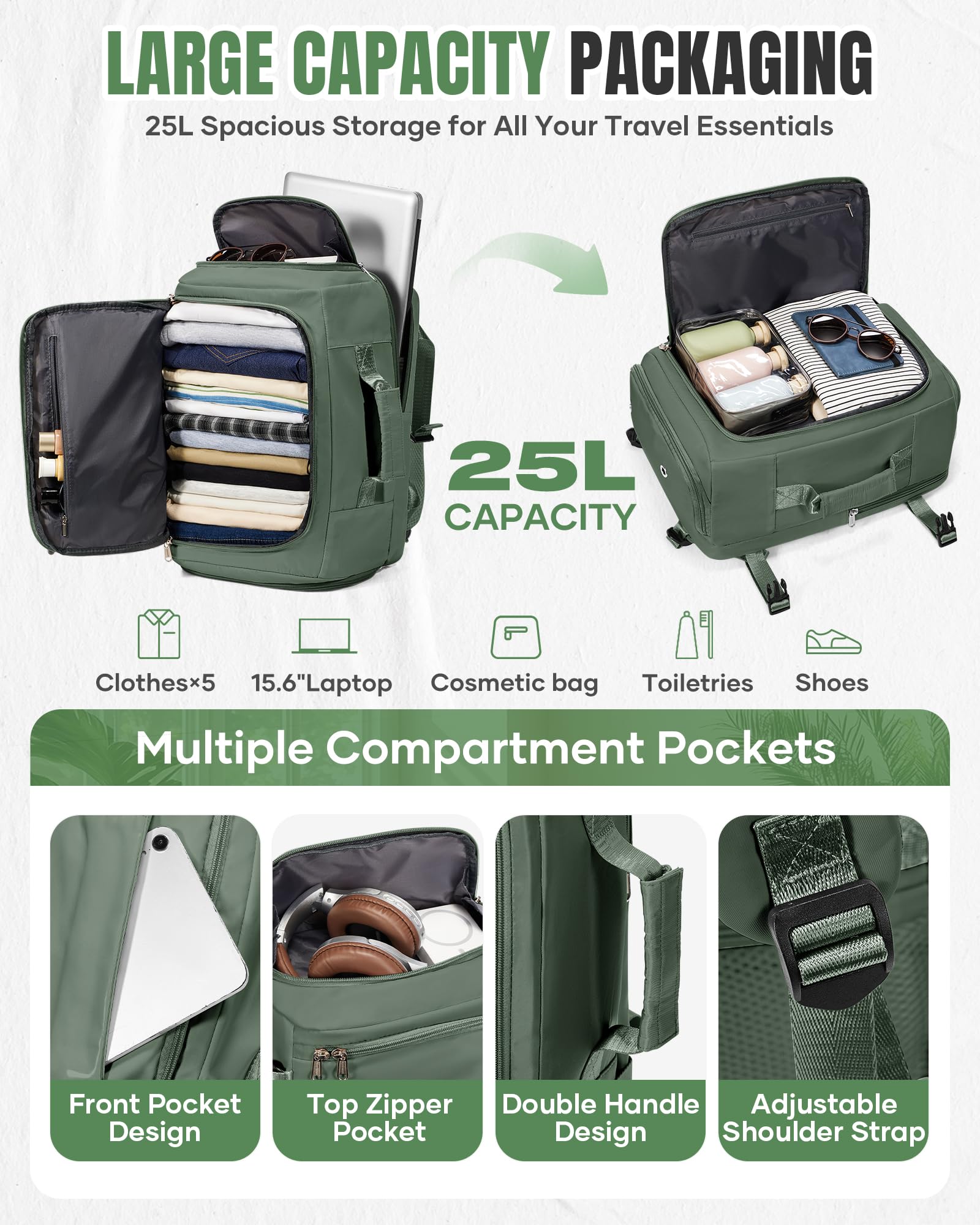 BJLFS Vakuum Rucksack 40×30×20 Handgepäck Rucksack 40x20x25 für Ryanair Wizzair Reiserucksack Damen Vakuum Handgepäck Flugzeug Easyjet 45×36×20 Wasserdicht Laptop Rucksack Herren