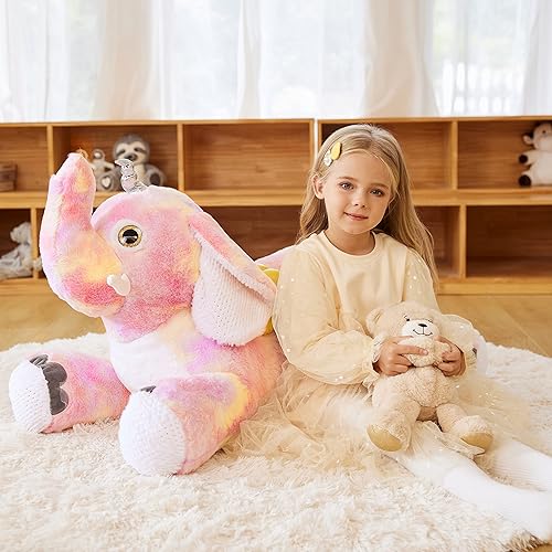 Miniatura 12 de EARTHSOUND Juguete de peluche de búho gigante, 23 pulgadas, juguetes suaves grandes y bonitos, tamaño grande, peluche grueso de gran tamaño, regalos