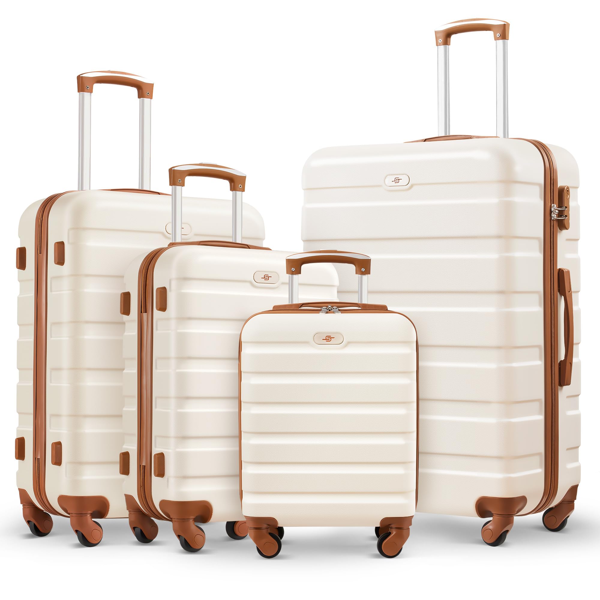 Suitour 4 Piece Luggage Sets Hard Shell Suitcase Set with Spinner Wheels 16 20 24 28inch Travel Sets