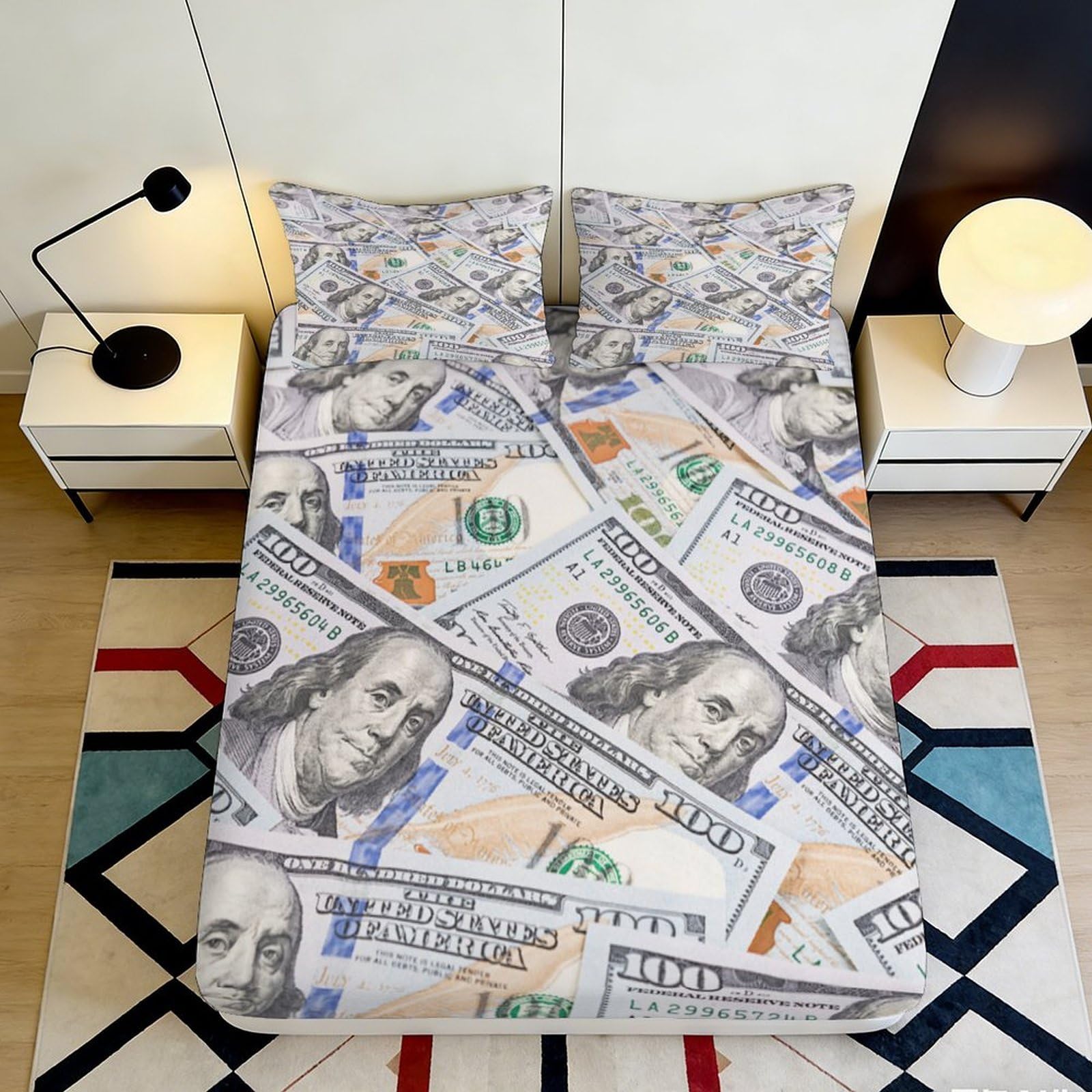 3D Printed Cloud Star Fitted Sheet Microfiber Deep Pocket Non-Slip Bedroom Bedding Sky Mattress Fitted Cover Full Wrap 180x200x25cm