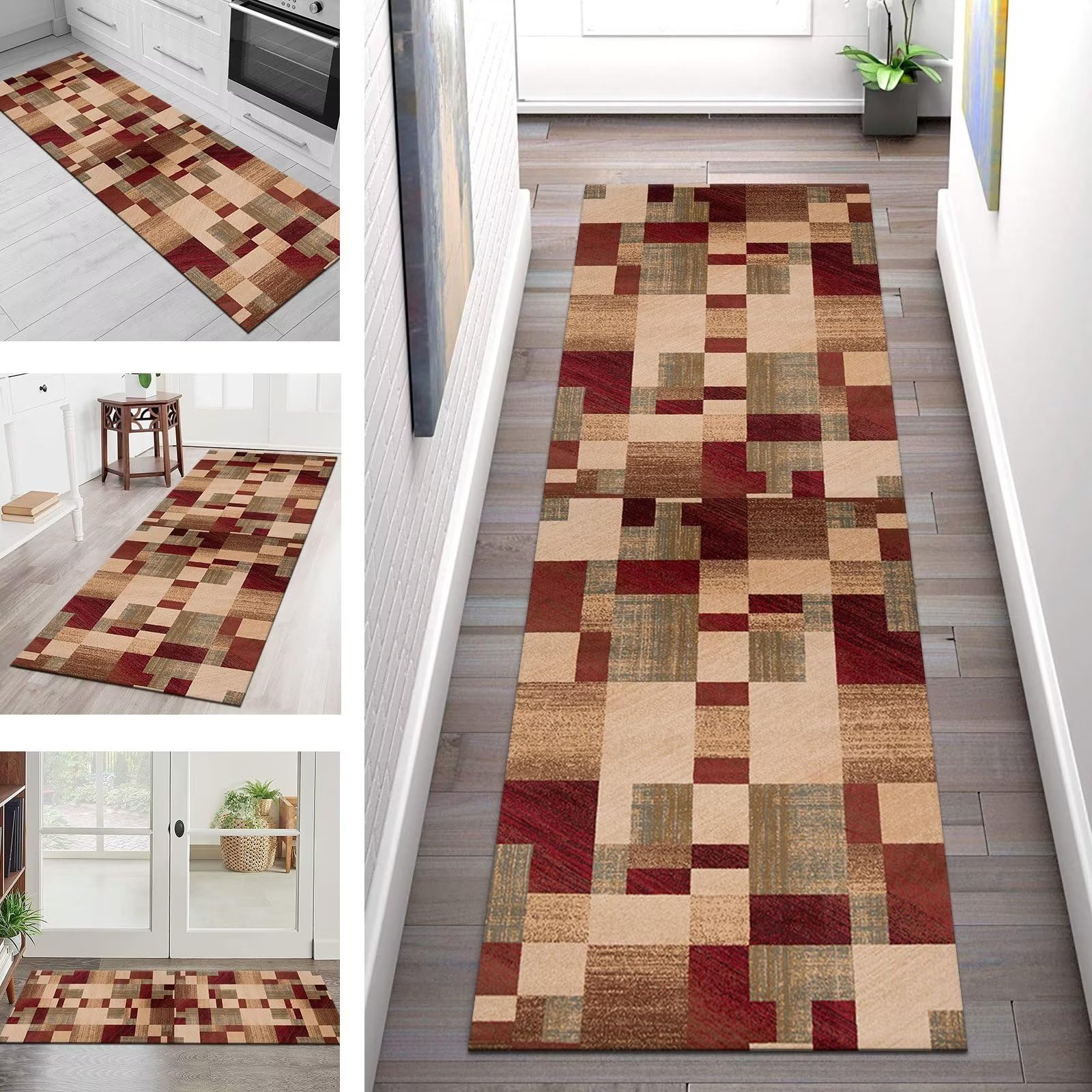 SGLGSTORE Tapijtloper Vloerkleed Anti-slip Keukentapijt Tapijten Wasbaar Woonkamer Slaapkamer Hal Blauwpaars Keukenloper Tapijtmatten Deurmatten Lopers Badmatten 70X200CM Wasserij Tapijtpads