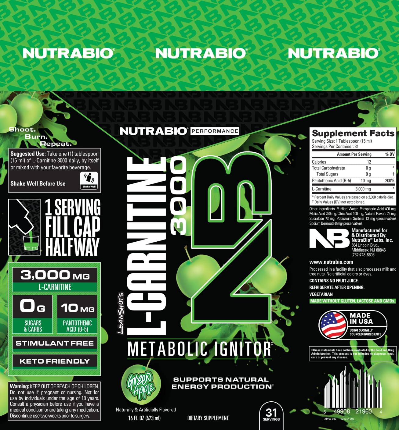 Snapklik.com : NutraBio L-Carnitine Liquid Shots 3000mg Snapklik.com : NutraBio L-Carnitine Liquid Shots 3000mg