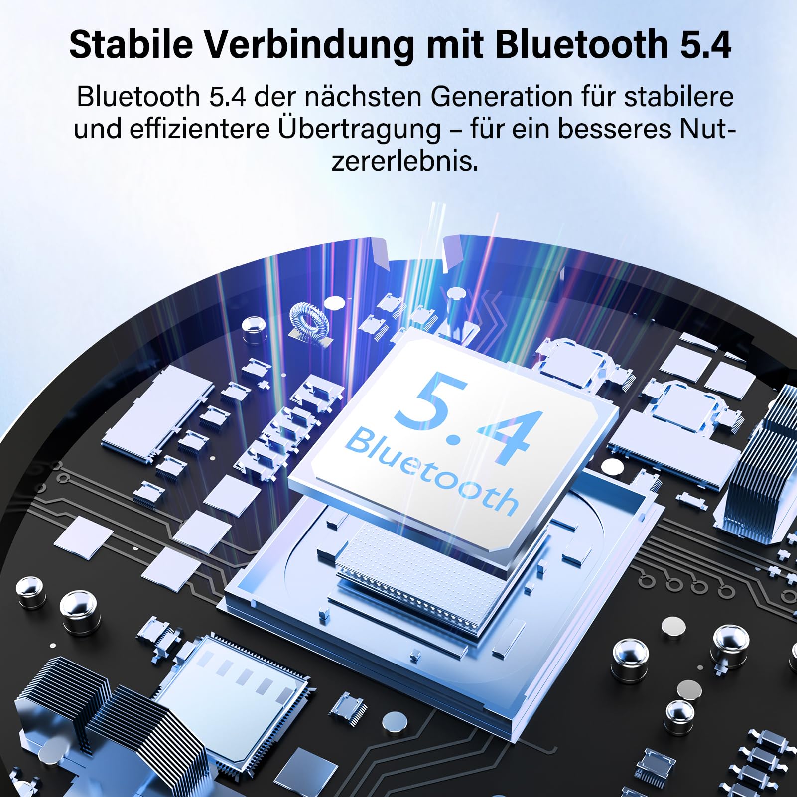 Bluetooth Kopfhörer, Kopfhörer Kabellos Bluetooth 5.4, Hi-Fi Sound in-Ear-Kopfhörer mit ENC Noise Cancelling, 45 Std Spielzeit, LED Anzeige, IP7 Wasserdicht Ohrhörer für Arbeit und Studium, Schwarz