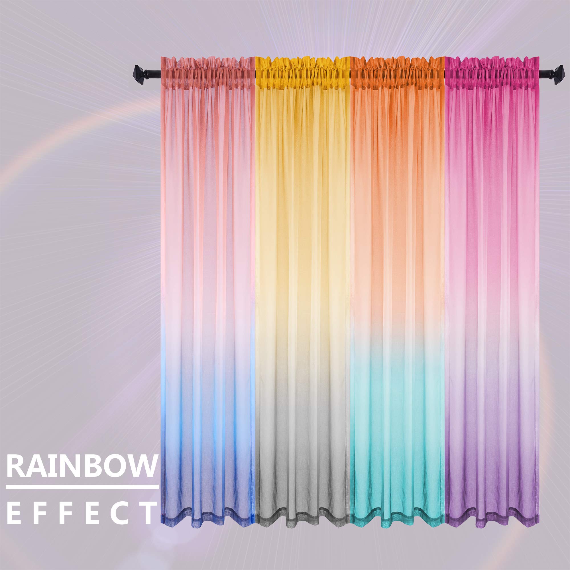 Colorful Sheer Curtains Curtains & Drapes 2023