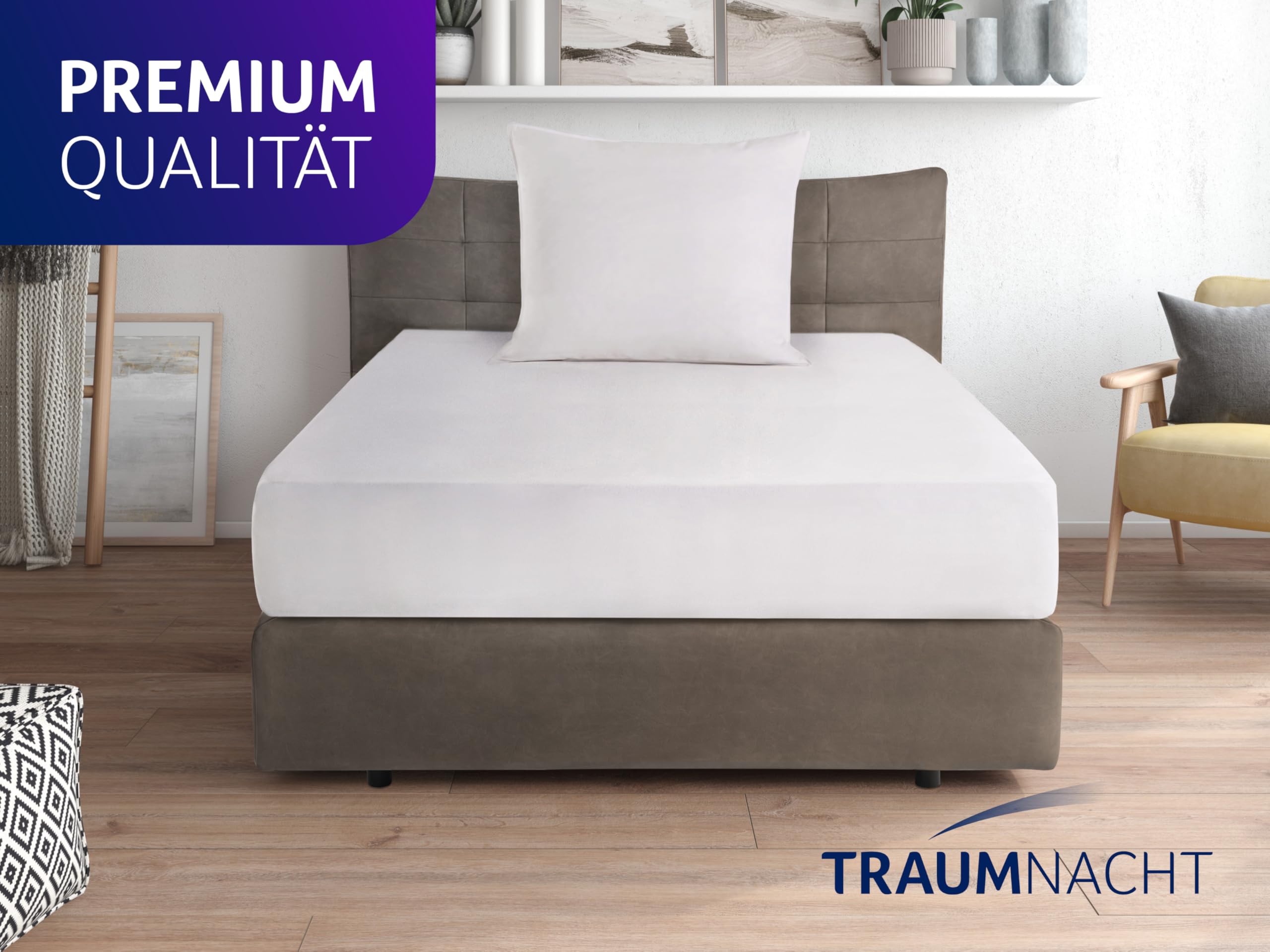 Traumnacht Feather-Flex 3-Kammerkissen, Kopfkissen mit 40% Federn- und 60% Daunenfüllung, 80x80cm, Öko-Tex Zertifiziert, produziert nach deutschem Qualitätsstandard