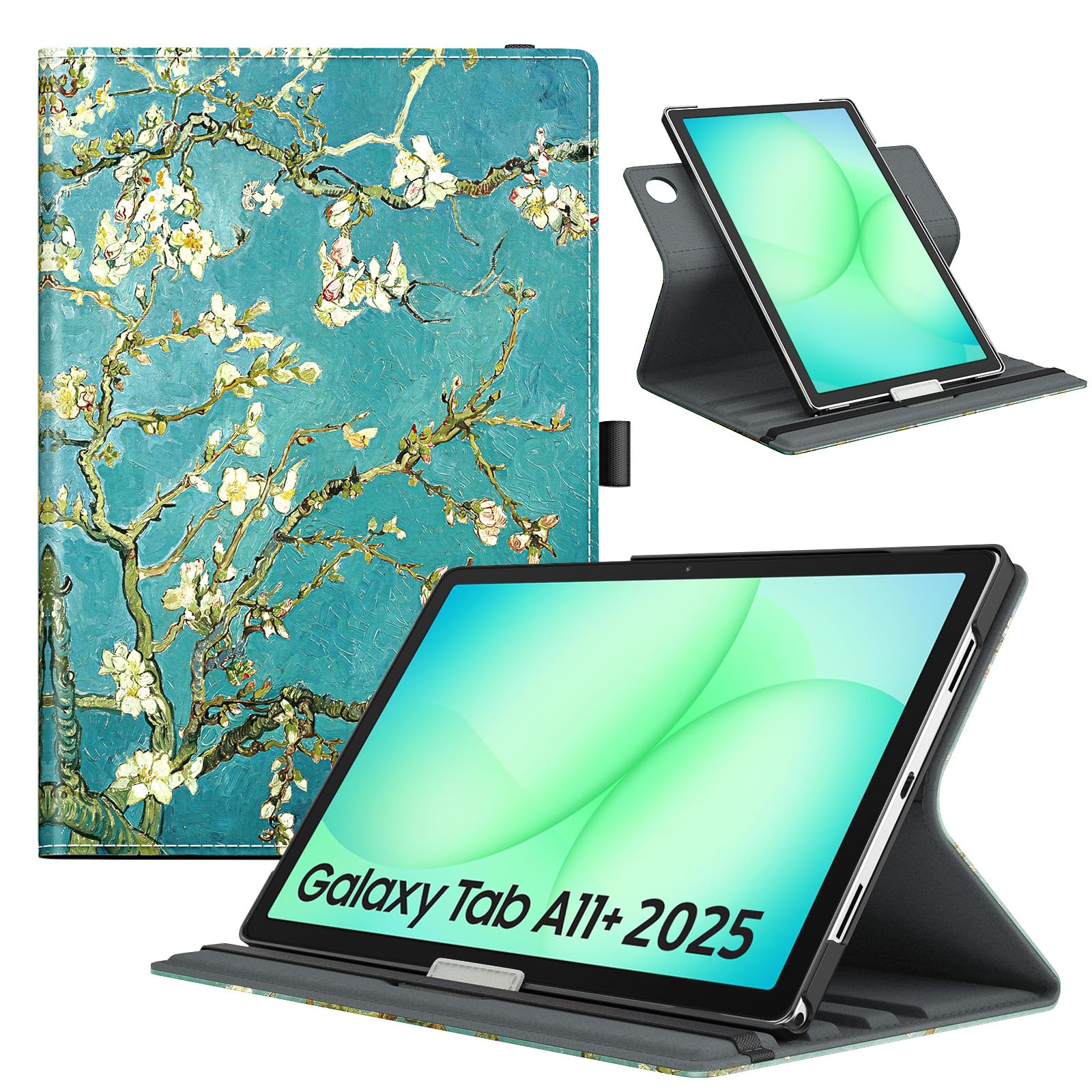 TiMOVO Drehbare Hülle für Samsung Galaxy Tab A11+/A11 Plus 11 Zoll 2025 (SM-X230/‎X236/‎‎X238), 90° Rotations-Stand, Tablet Hülle mit Auto Aufwachen/Schlafen