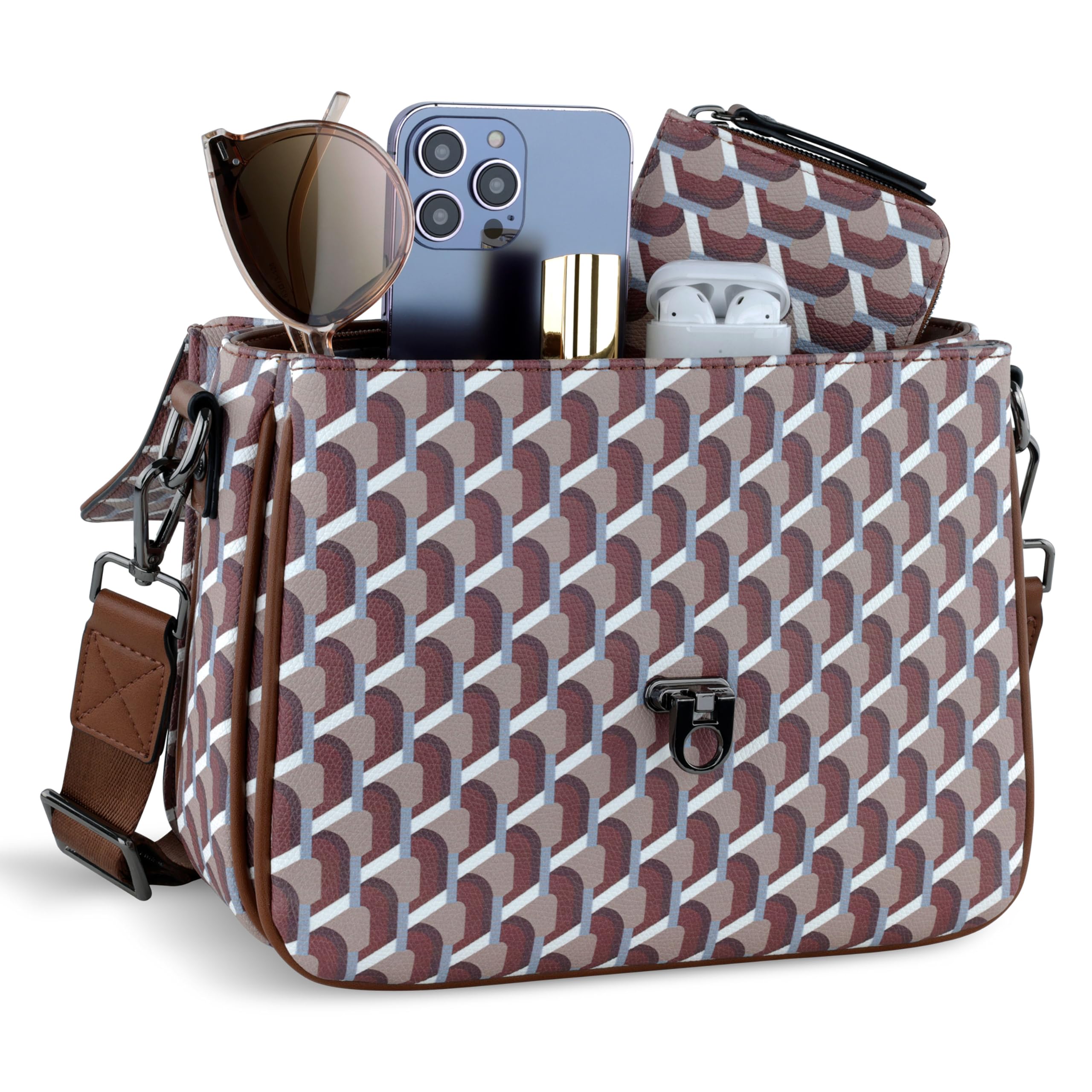 bugatti Ella Classic Bag para mujer, bolso bandolera de piel sintética, bolso de mano
