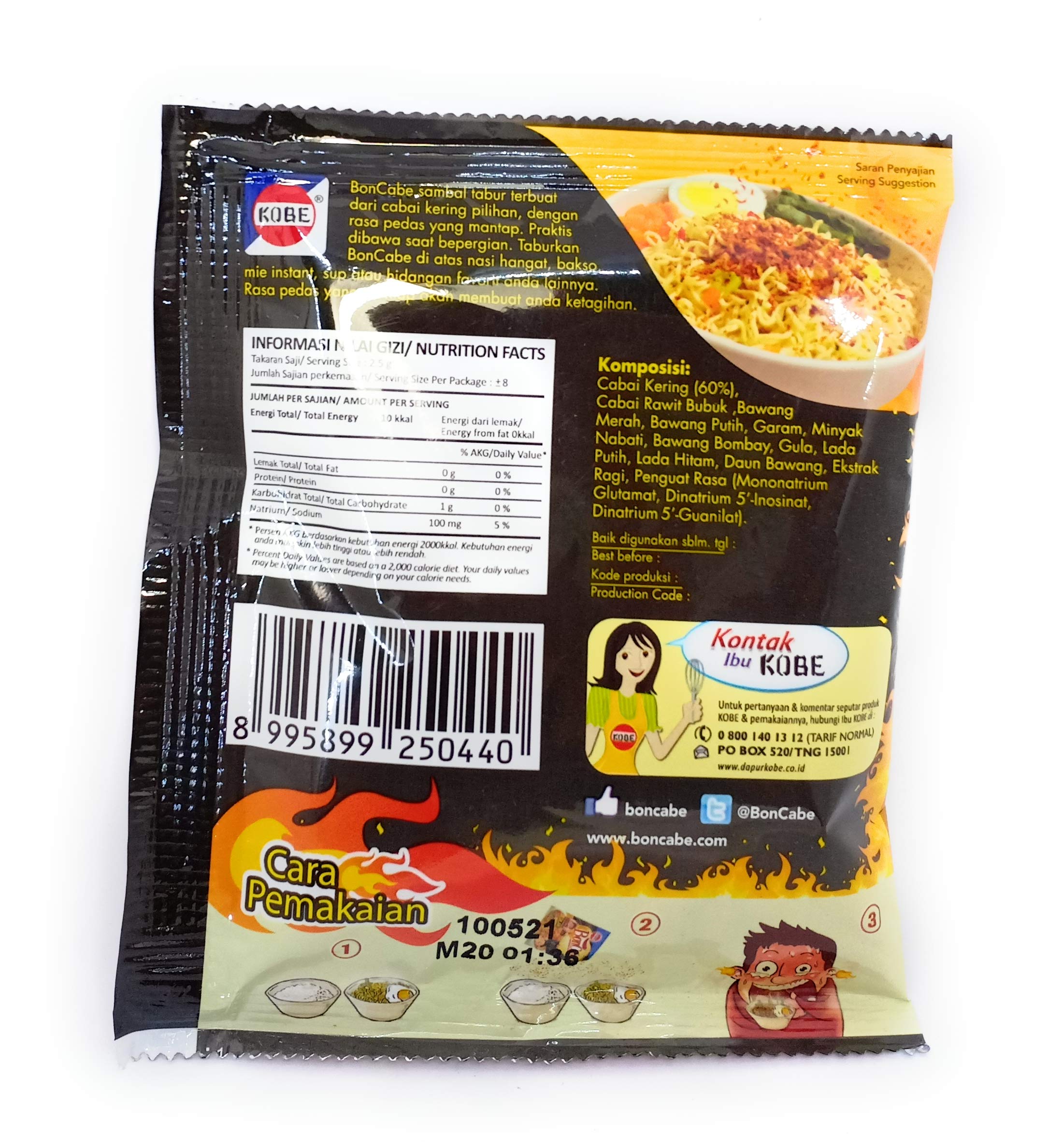 Amazon.com : Kobe Bon Cabe (Boncabe) Sambal Tabur - Sprinkle Chili