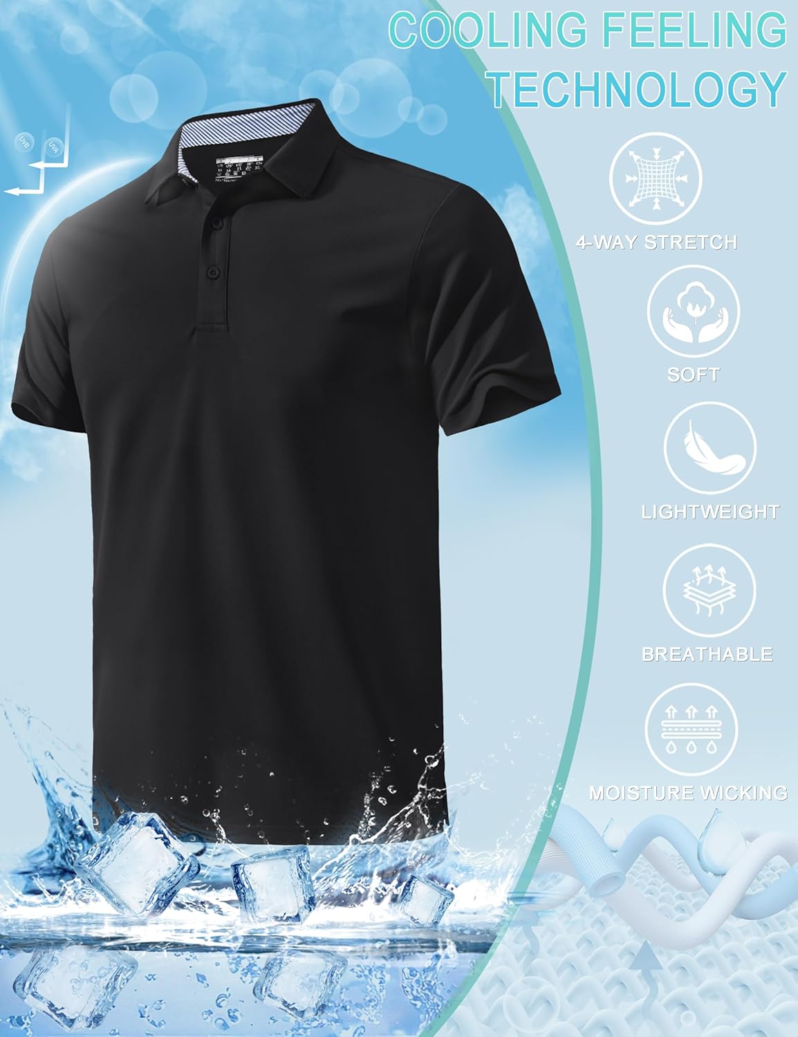MAGNIVIT Mens Polo Shirts Short Sleeve Athletic Golf Shirts Moisture Wicking 3-Button Casual Cotton Collared Shirt - Image 4