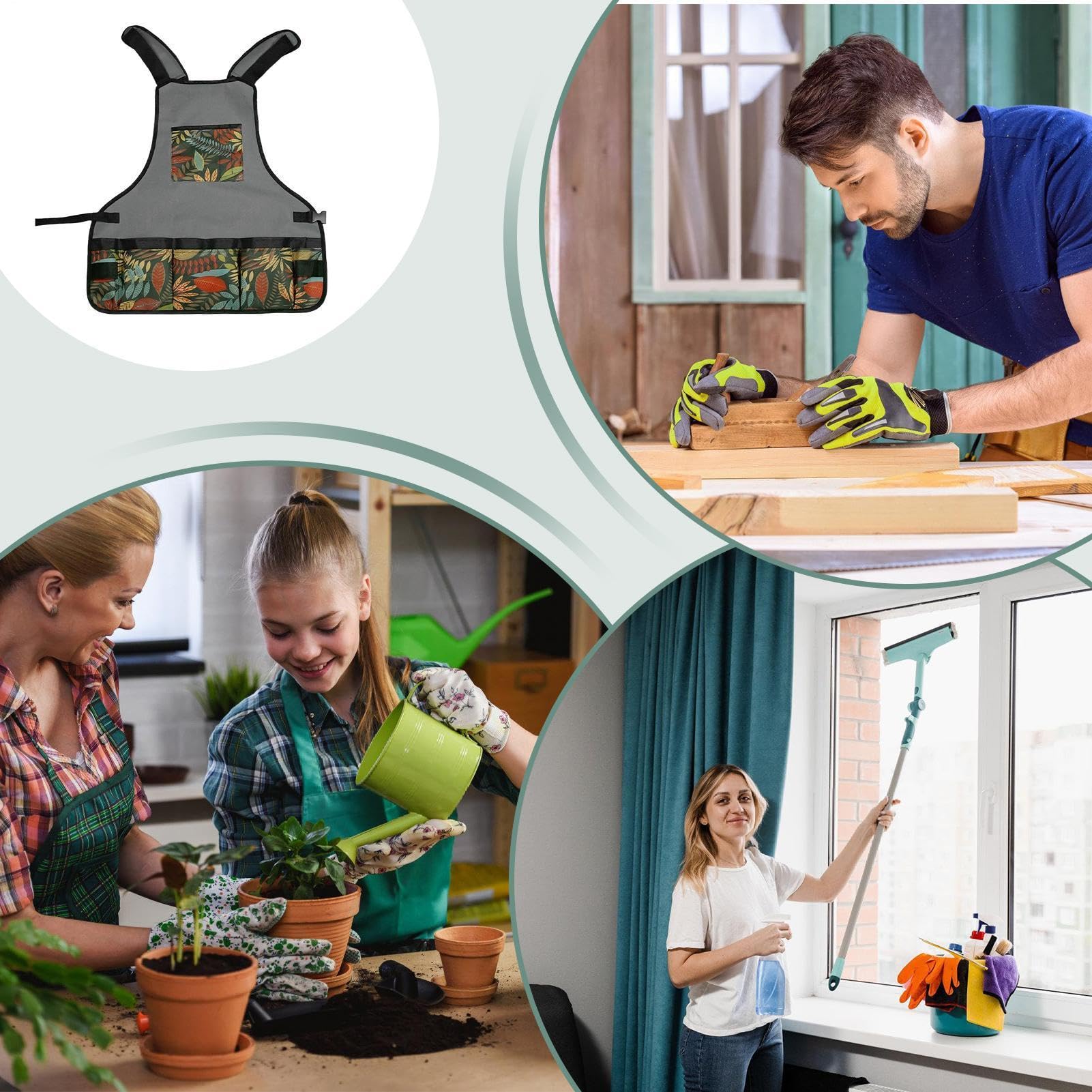 Générique Grembiule da giardinaggio robusto Oxford 600D regolabile Protector