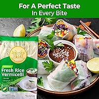 Vista 4 de Four Elephants Vermicelli de arroz prémium verificado sin OMG (paquete de 3) 14 onzas