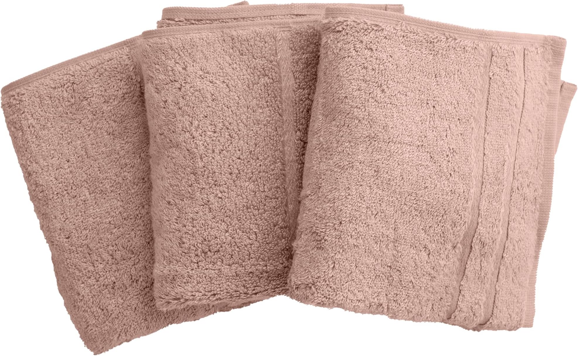 Organic Bamboo-Viscose and Turkish Cotton Washcloths Set - Soft Washcloths for Face and Body - 13" x 13" - 600 GSM - Blush - Set of 3 Towels