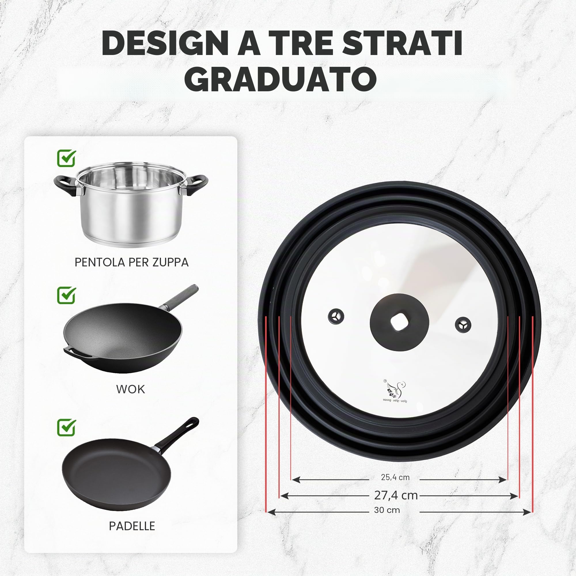 Copertura per forno a microonde, in vetro temperato, per alimenti, 30 cm, in silicone, pieghevole, per cucina (nero)