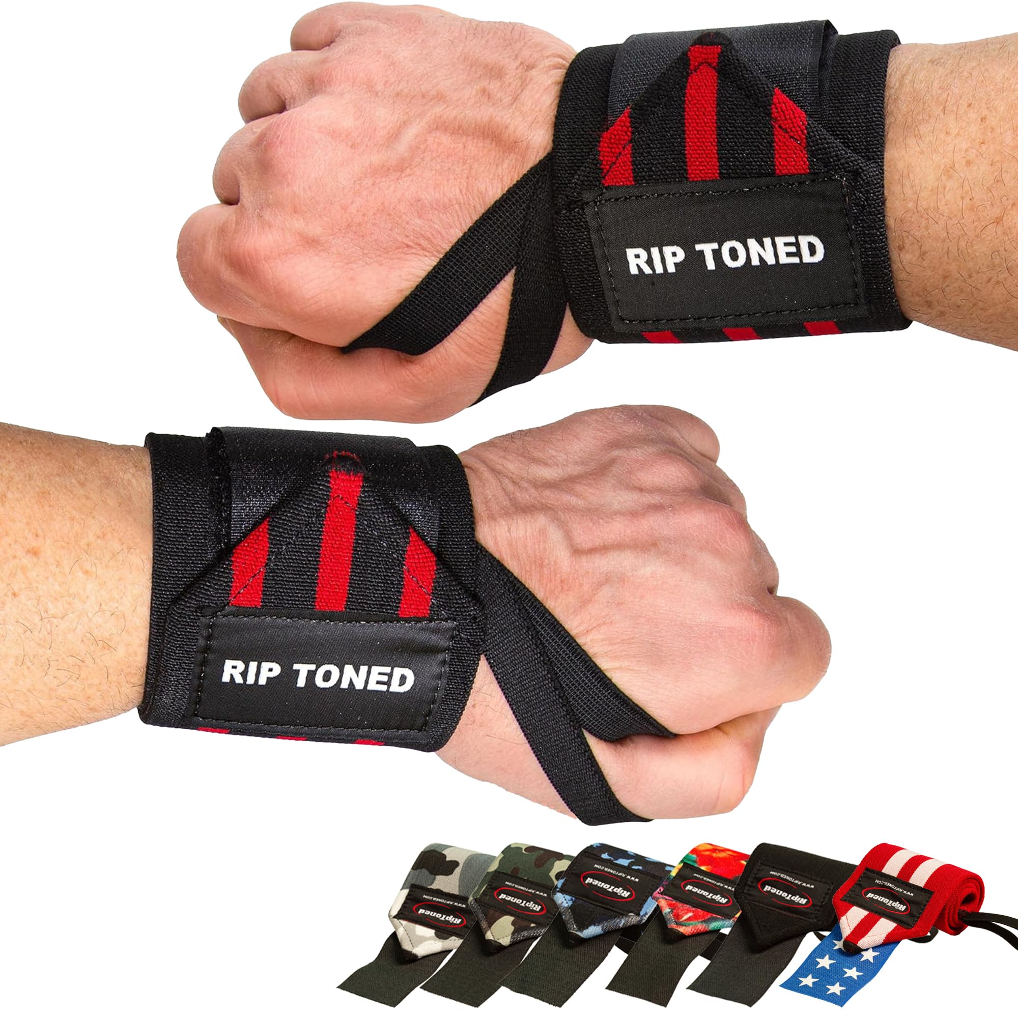 Wrist Wraps for Weightlifting – USPA & USAPL Approved 18" Wrist Straps for Powerlifting – Adjustable, Durable Gym Wraps with Thumb Loop – Quality Support for Men & Women – Red Flex