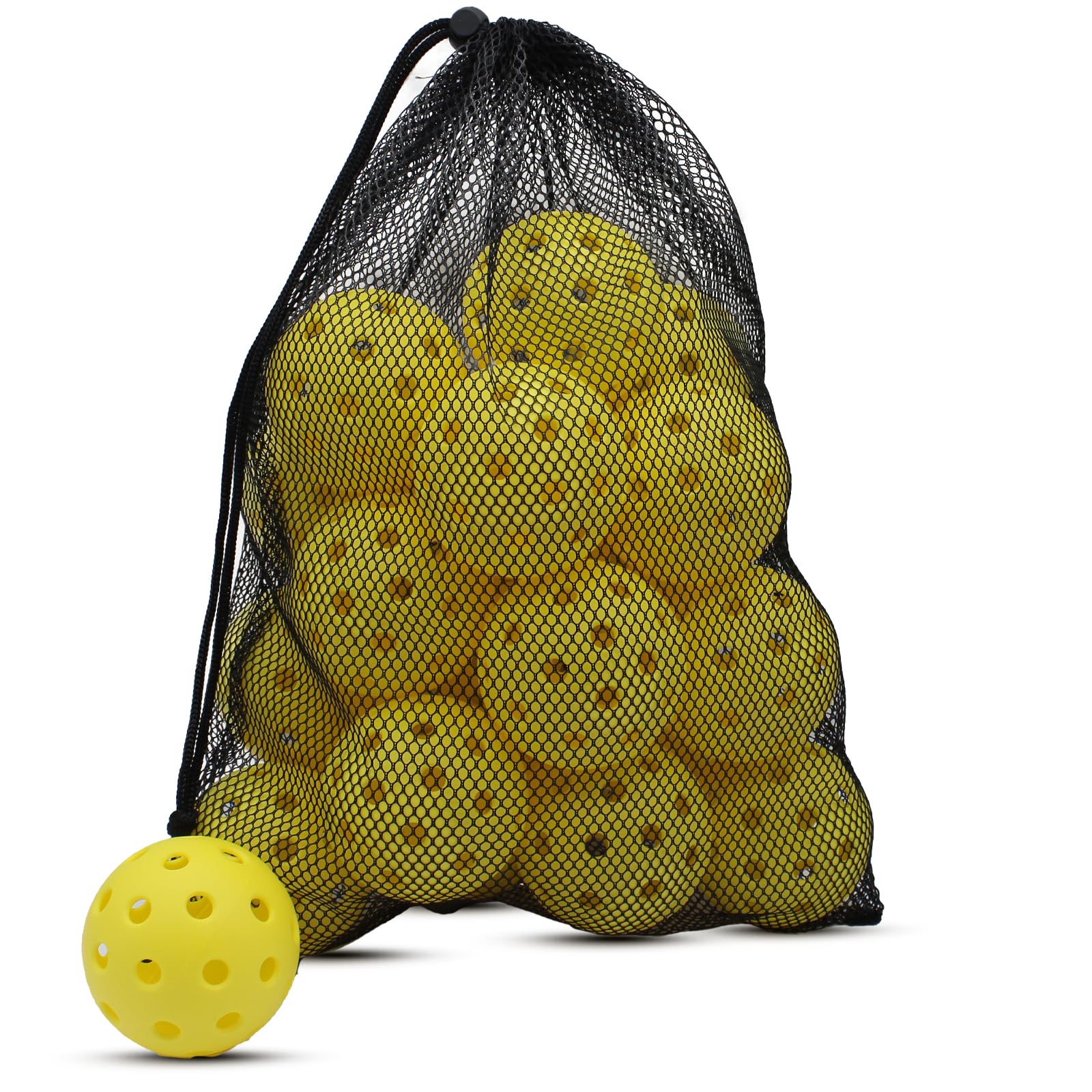 Magicorange Pickleball Balls, 15 Pack 40 Holes Outdoor Pickleballs, High Elasticity & Durable Pickle Balls for All Style Pickleball Paddles
