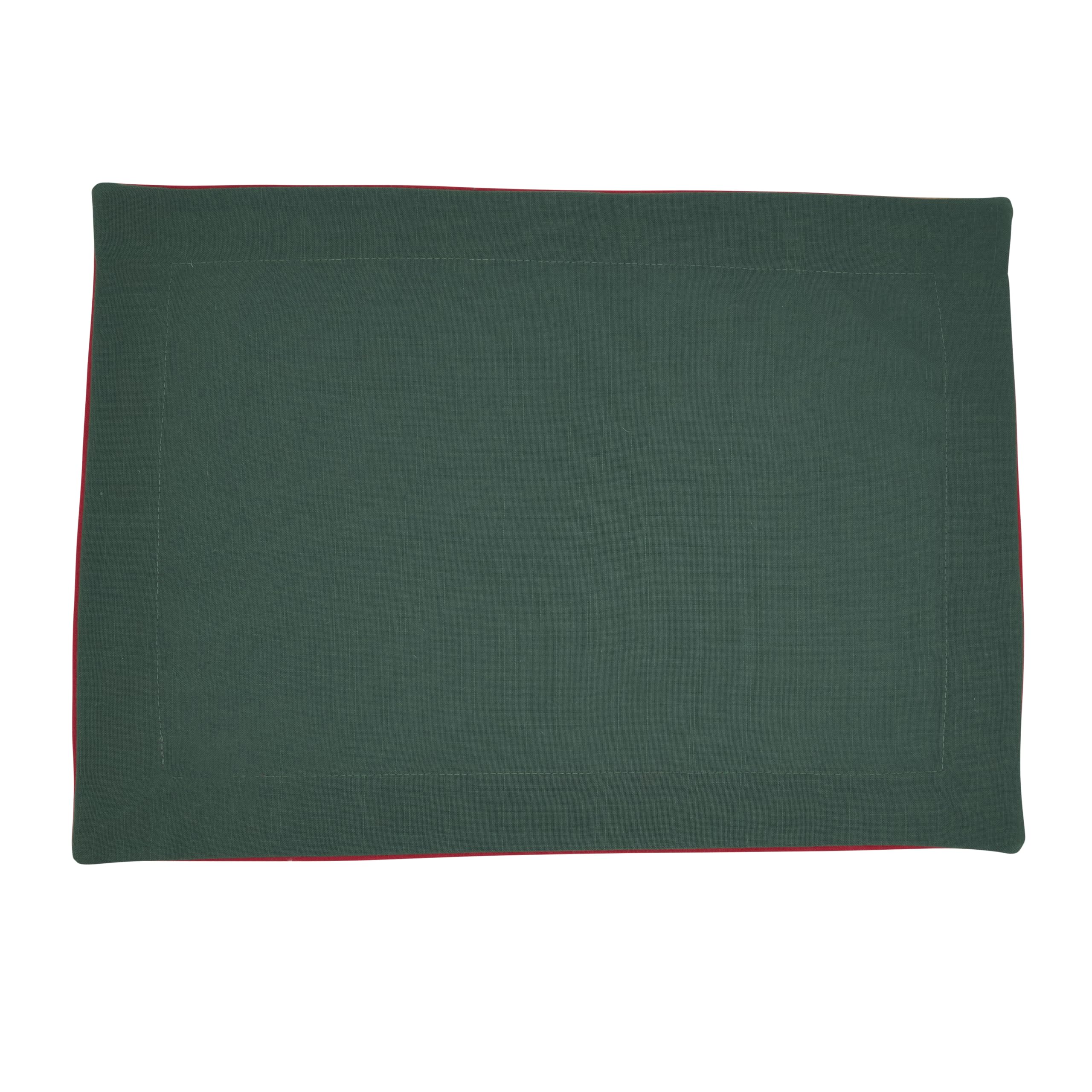 SARO Lifestyle Lot de 4 Sets de Table Classiques à Bordure – Sets de Table Quotidiens pour Salle à Manger décontractée, Repas de Famille et Tables superposées, 35,6 x 50,8 cm, Vert