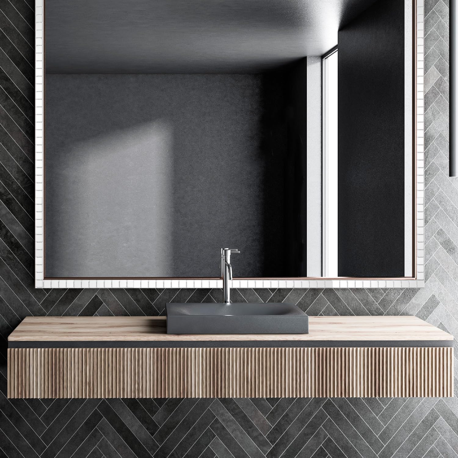 QWORK® 4 Rollos de Mosaico de Espejo Acrílico, Azulejos de Mosaico Autoadhesivos 5840 Piezas Dimensiones 5 x 5 mm