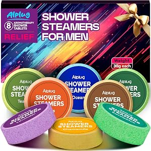 Shower Steamers for Men 8 Pack - Gifts for Men, Shower Bombs Aromatherapy with Essential Oils, Fathers Day Gift for Dad Husband from Wife Daughter, Mens Gifts Ideas, Gifts for Mens Who Have Everything