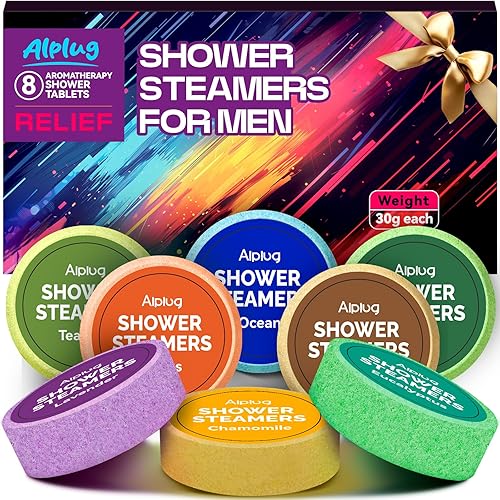 Shower Steamers for Men 8 Pack - Gifts for Men, Shower Bombs Aromatherapy with Essential Oils, Mens Gifts Ideas, Gifts for Mens Who Have Everything, Fathers Gifts for Husband Dad