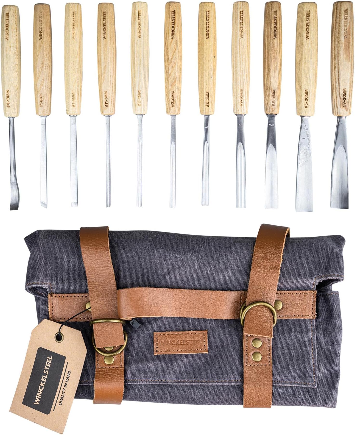 Wood Carving Tools Set of 12 Wood Chisels - Glides Through Wood Like Butter - Quality Carving Tools Chisel Set for All Skill Levels, Woodworking Tools for Hobbyists Or Professionals