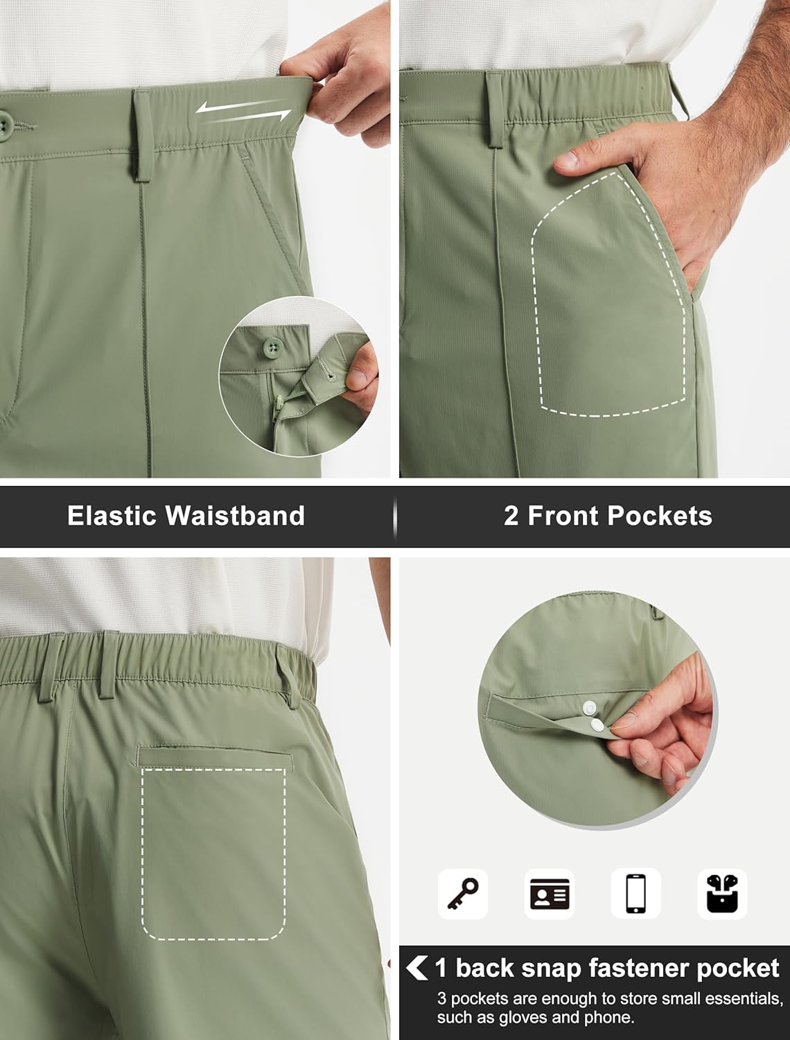 Libin Men's Classic Fit 9" Golf Shorts All Day Comfy Casual Shorts Quick Dry Lightweight Dress Travel Summer Clothing