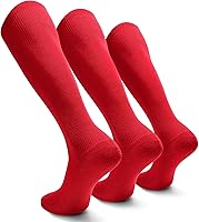 XZQTIVE 3 Pairs Over the Calf Soccer Socks for Kids Youth Adults - Breathable Athletic Baseball Softball Football Socks