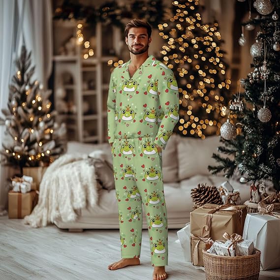 Men'S Pajamas Set Long Sleeve & Pants Comfortable Sleepwear Loungewear S-2XL