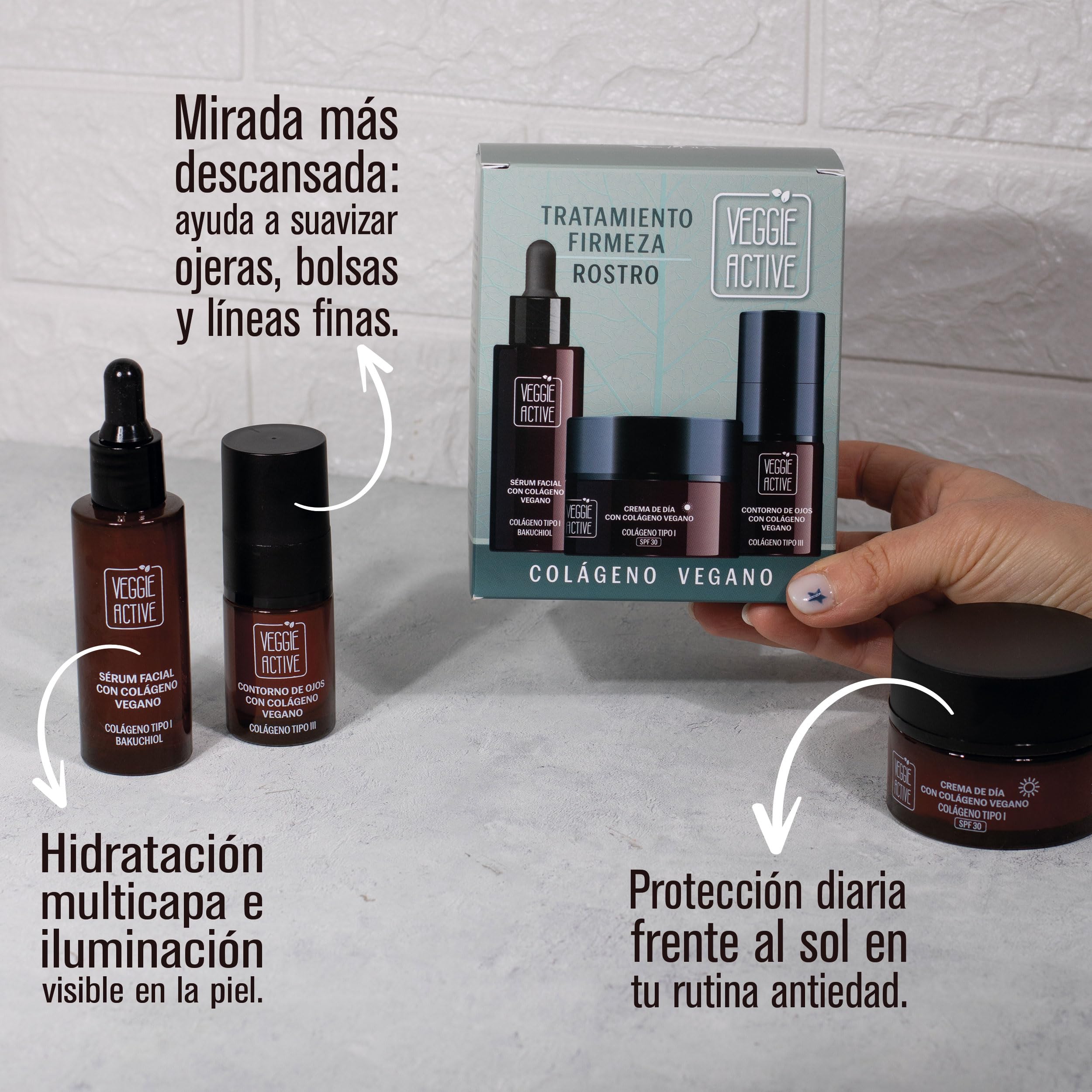 N&D Pack Tratamiento Firmeza Rostro, Sérum, Contorno y Crema Día SPF 30