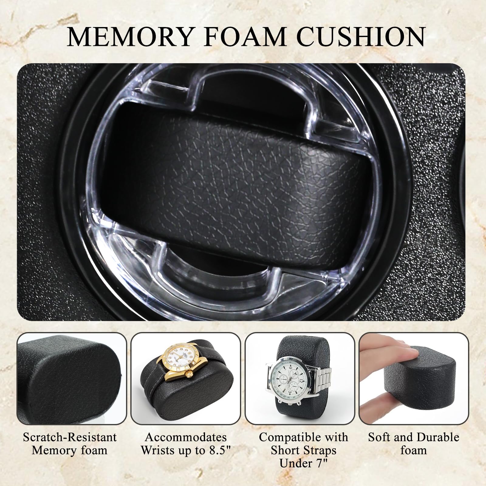 Remontoir Automatique pour Deux Montres Automatiques – 4 Modes de Rotation | Technologie Smart Stop, Écran LED Bleu, Mousse à Mémoire de Forme et Coffret en Bois pour Montres Automatiques de Luxe