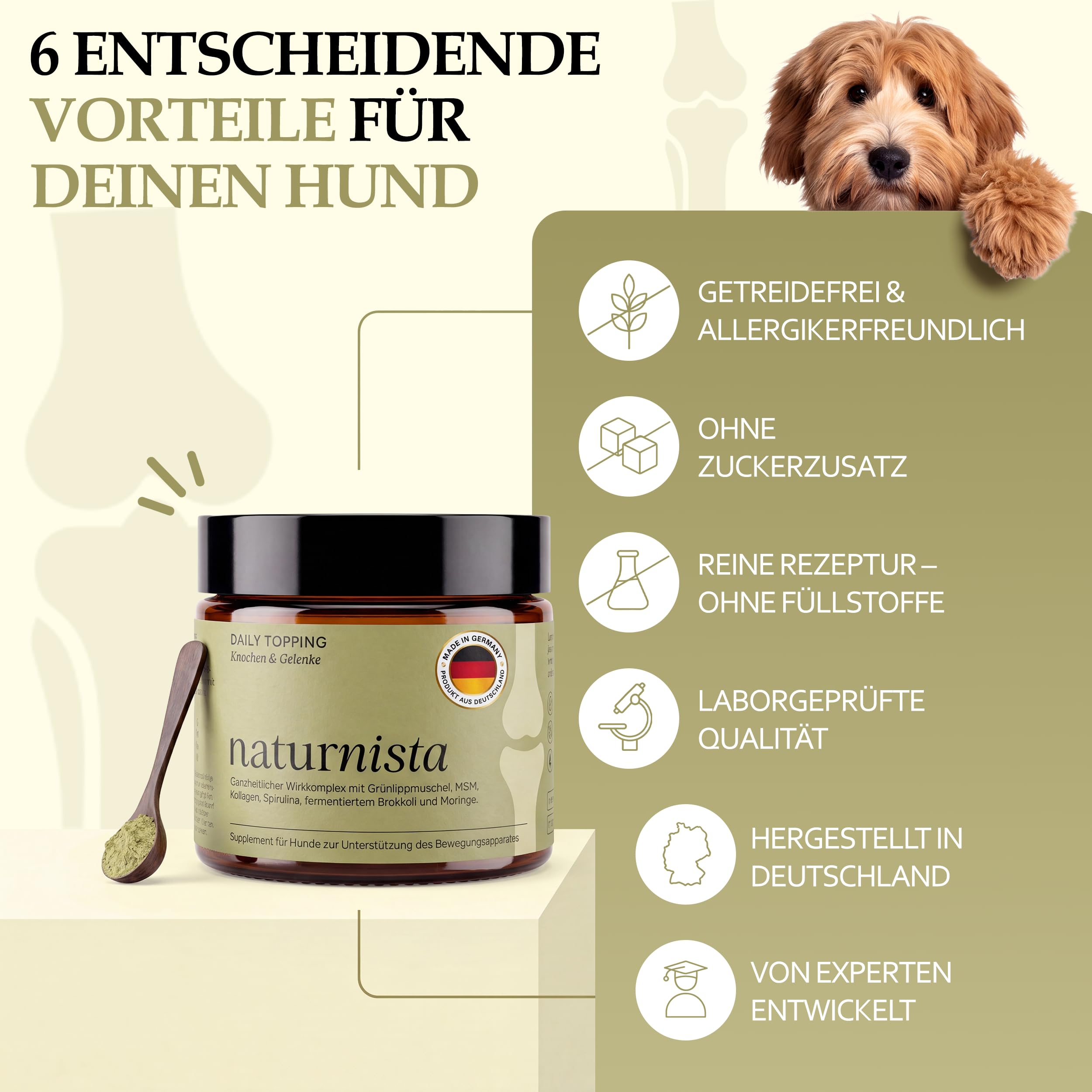 Knochen, Gelenke & Knorpel Tägliches Futter Topping Hund - 100 g