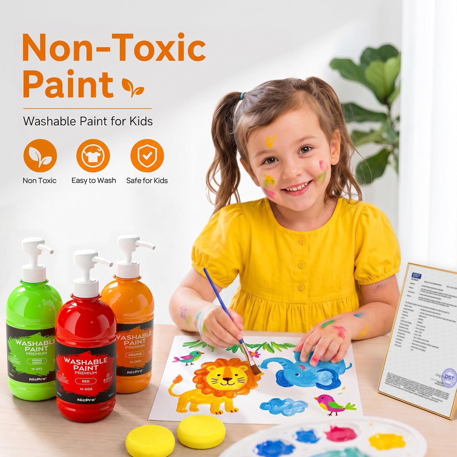  14 Colors Large Washable Paint Set for Kid (16.9oz), Tempera Paints thumbnail