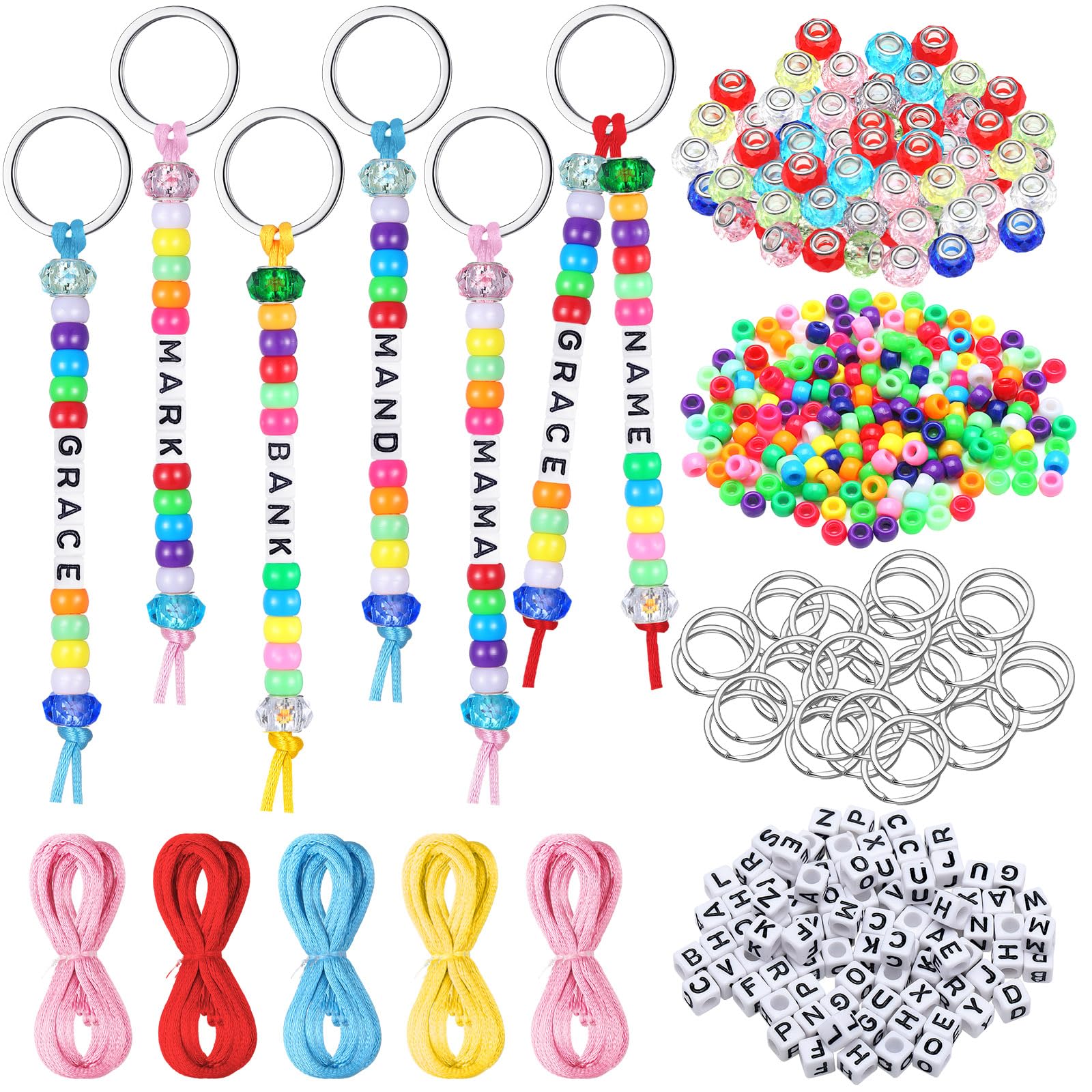 Landical 564 Pcs DIY Bead Keychain Kit