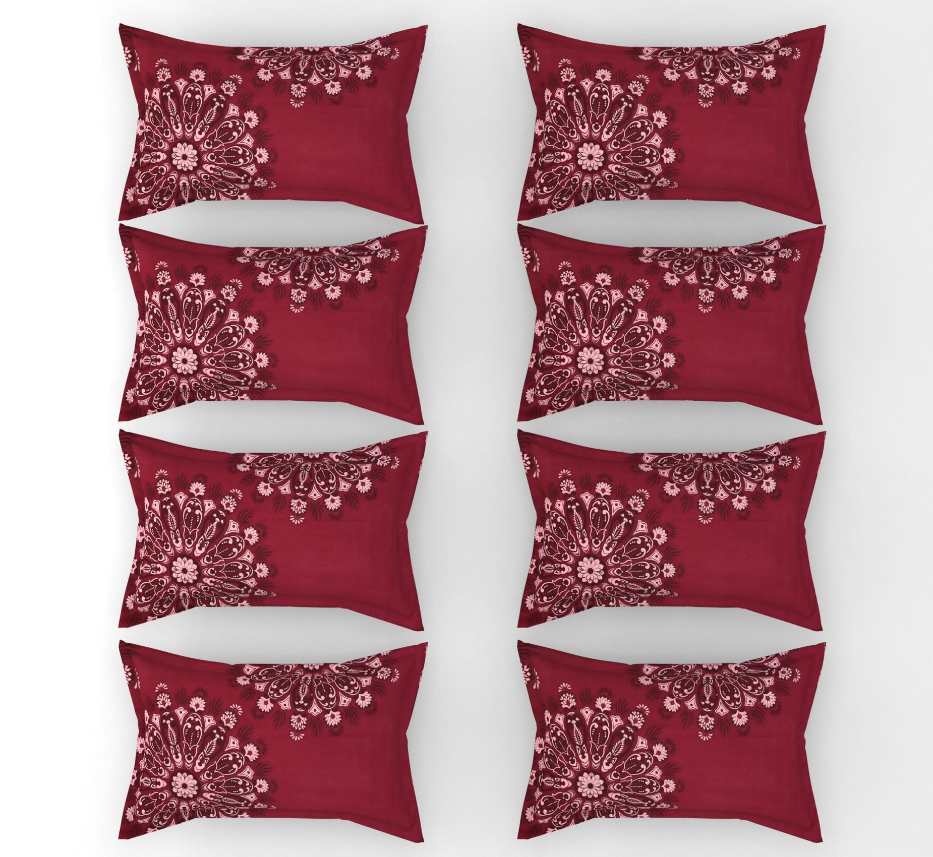 RRB TEXTILE Floral Design Zig Zag Stitching King Size Set of 8 Glace Cotton Pillow Covers/Pillow Case-20 x 30 Inches, 50 cm x 75 cm (B0C8JHV5PS) Amazon Price History, Amazon Price Tracker