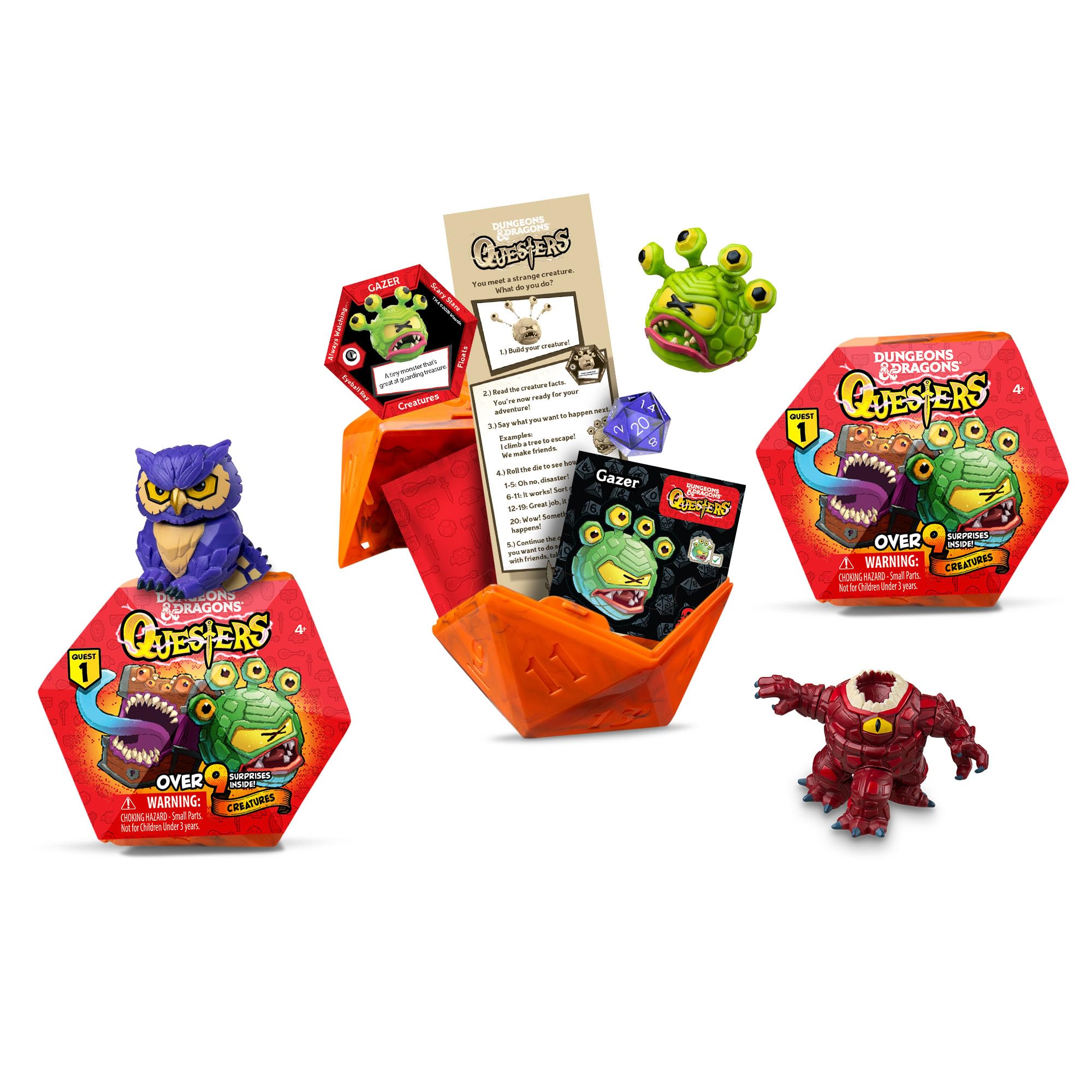 Dungeons & Dragons Questers Creature Figures 3-Pack, D&D Collectible Fantasy Toy Figures…