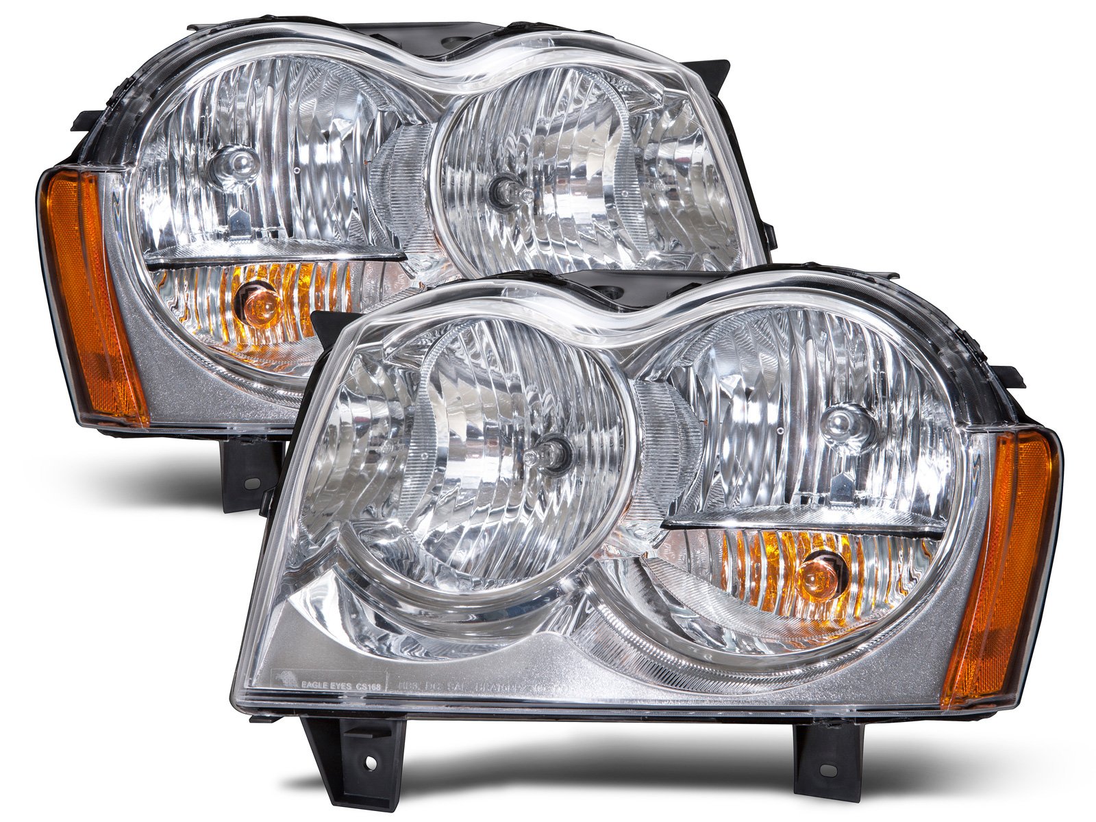 HEADLIGHTSDEPOT Chrome Halogen Headlights