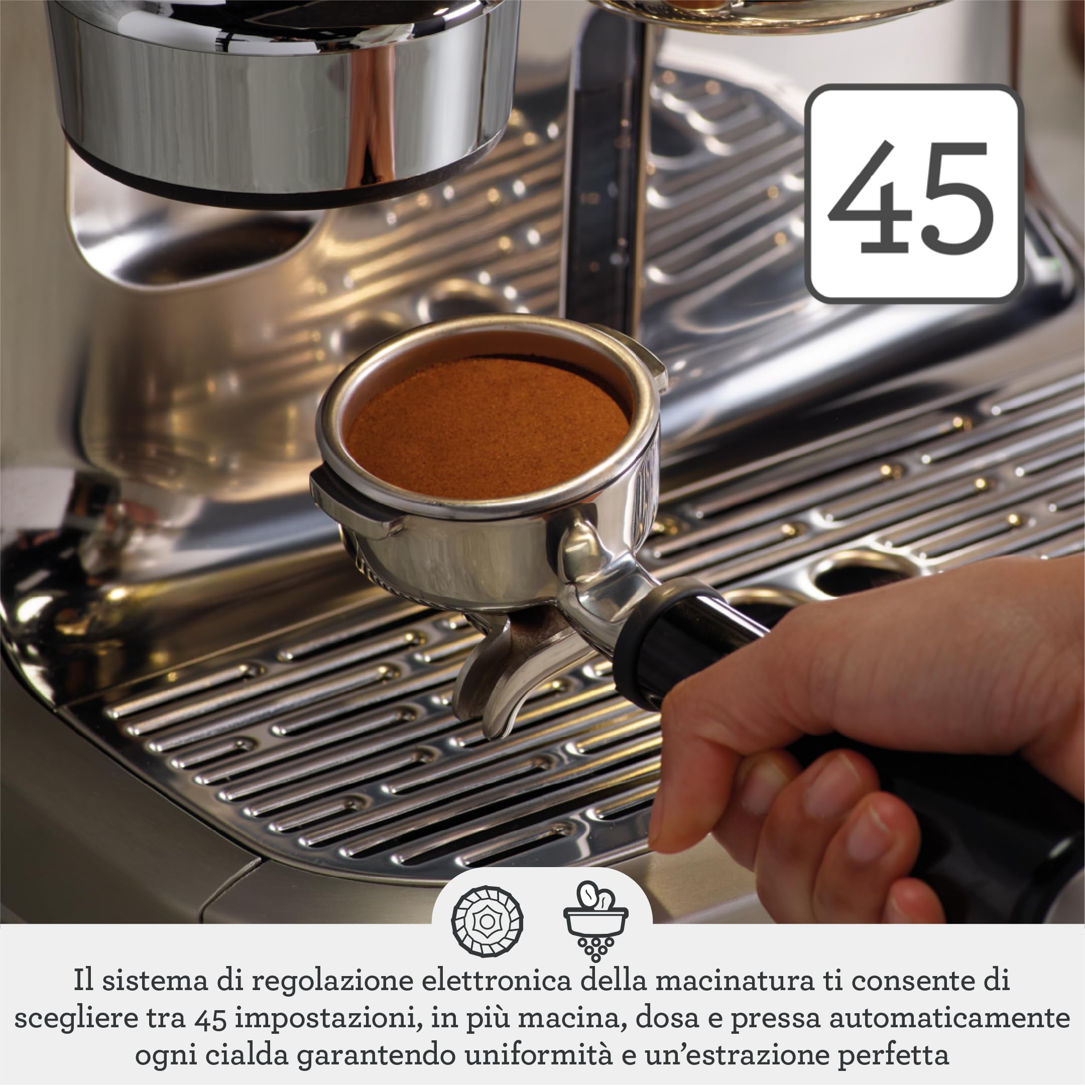 Sage The Oracle Dual Boiler, Macchina da Caffè in Grani, Tartufo Nero | Doppia Caldaia PID, Macine 45 Impostazioni, Portafiltro 58mm Dose 22g, 16 Ricette; Macinatura, Dosaggio e Pressatura Auto