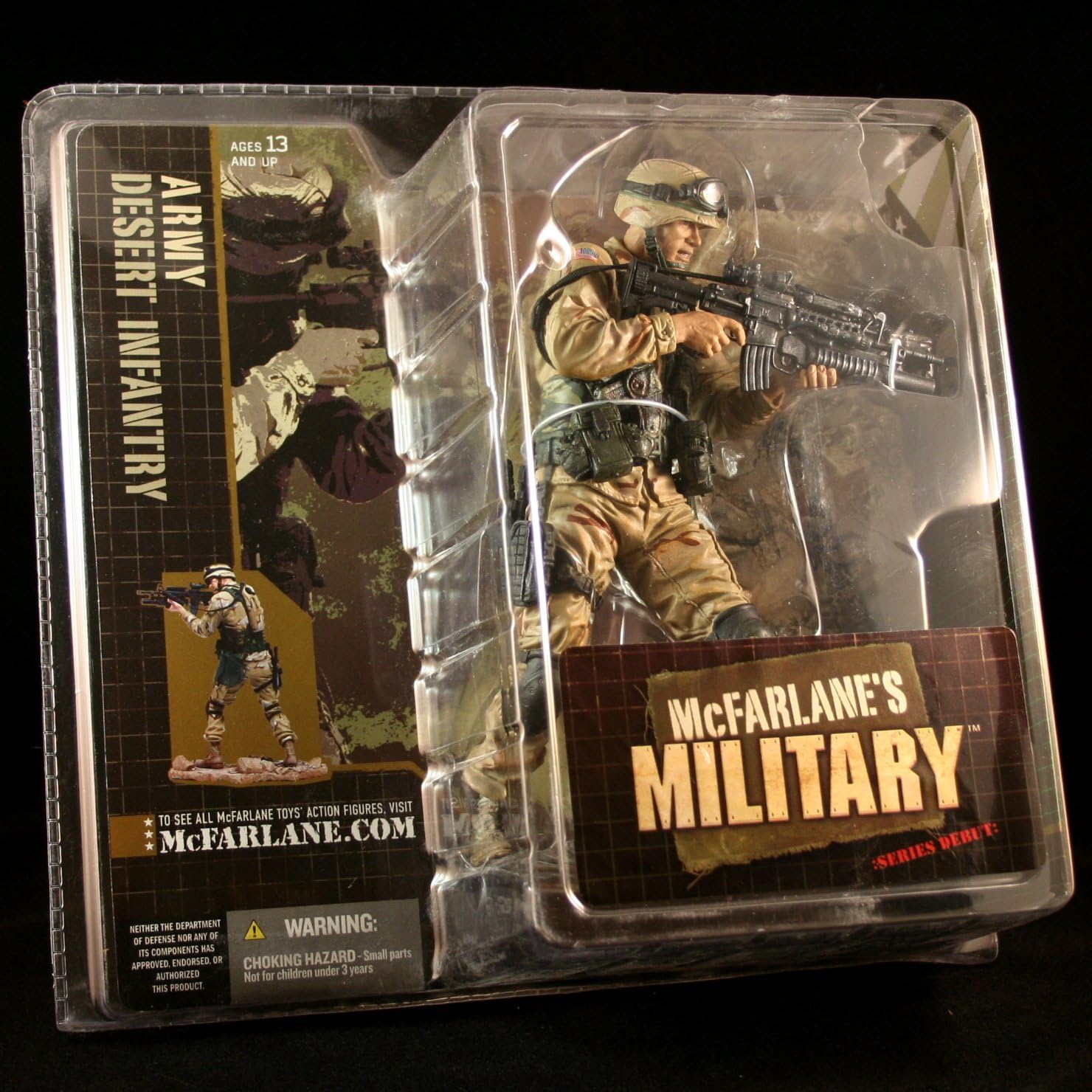 ARMY DESERT INFANTRY * CAUCASIAN VARIATION * McFarlane's Military Series 1 Action Figure & Display Base by McFarlanes Military