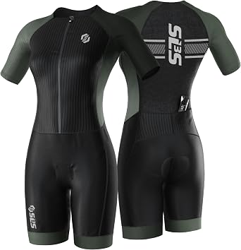 SLS3 Triathlon Suits Women Elite Aero Sleeved Tri Suit Women, Trisuit, Quick-Dry, Italian Chamois, Ready for Any Distance