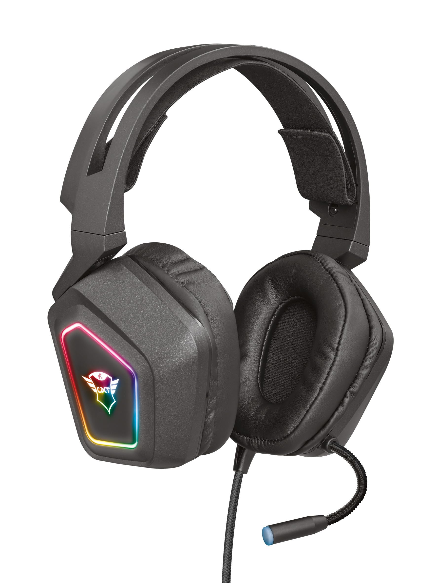 Trust Gaming GXT 450 Blizz Casque Gamer PC Son Surround 7.1, Éclairage RGB, Casque Gaming USB avec Micro Flexible, Réglage du Volume, Filtre Anti-Pop, Casque de Jeu pour Ordinateur, Portable - Noir