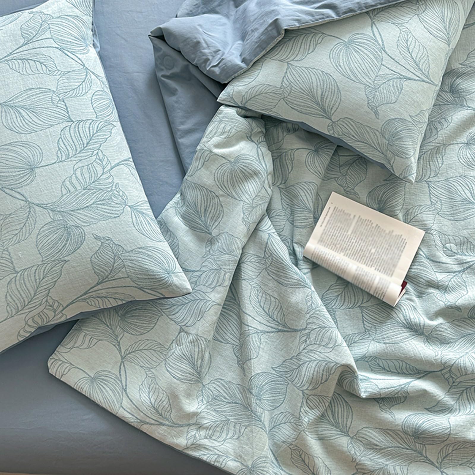 Set Copripiumino con Lenzuola, copripiumini e Coperte rinfrescanti per Chi Dorme al Caldo - Trapunta Leggera in Puro Cotone Lavabile in Lavatrice e climatizzata