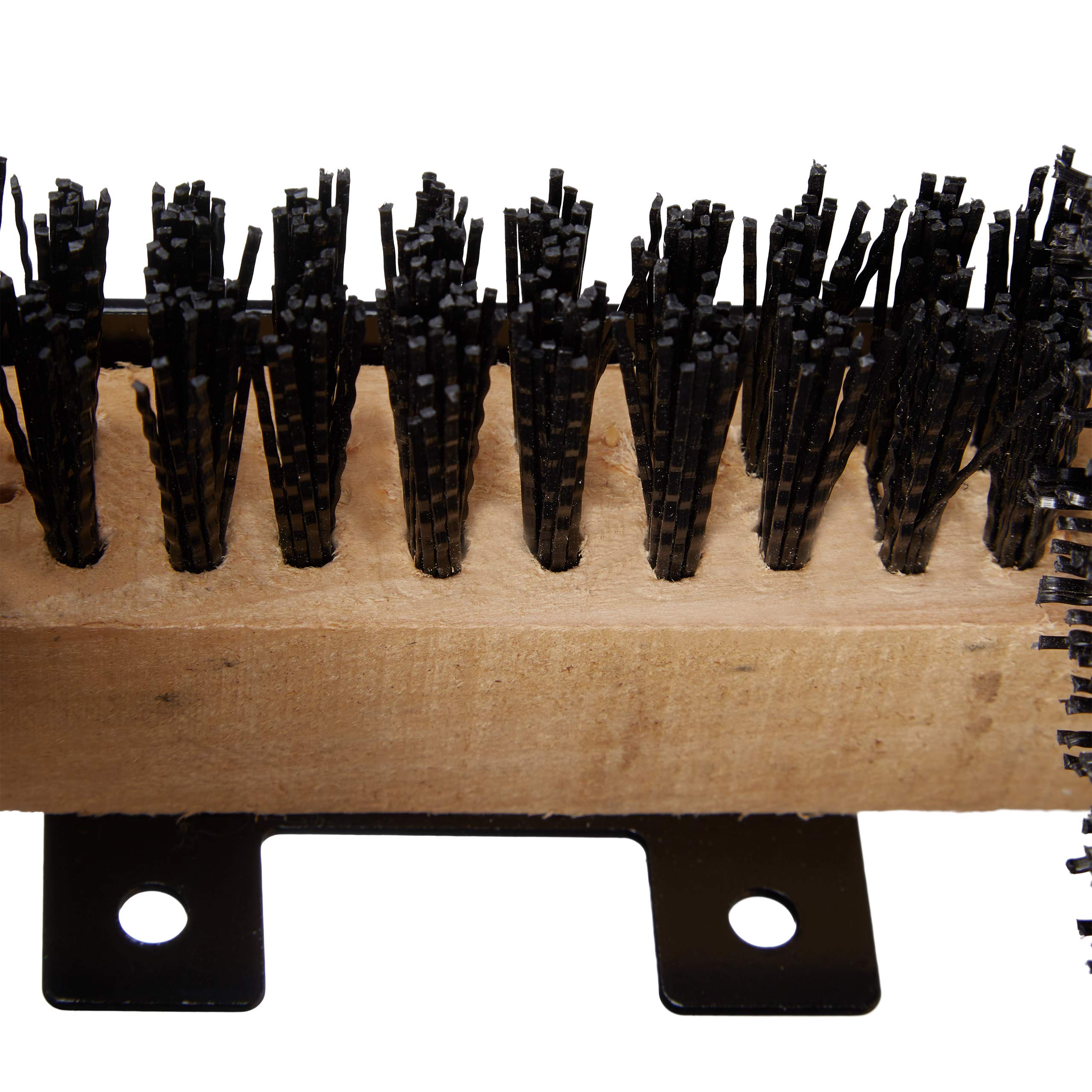 Relaxdays Brosse à Chaussure, Tout Autour, Gratte-Bottes, pour l’extérieur, Poils Robustes, Fixation au Sol, Noir/Nature