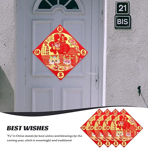Miniatura 4 de BESTOYARD Pegatina de pared con personaje de la bendición del año nuevo del dragón 2024 Fu Festival de primavera, decoración de año nuevo chino para