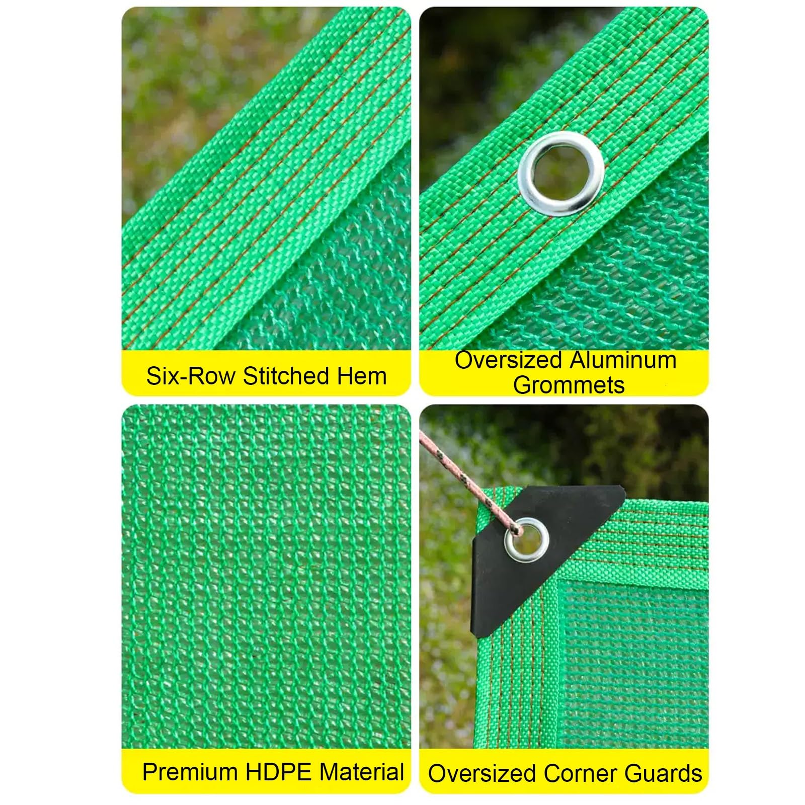 Red de sombreado de Bloqueador Solar de Tela Verde, Malla de Tela de Sombra de HDPE Permeable al Agua Transpirable for pérgola, balcón, Cerca, jardín, Invernadero(3x3m/9.8x9.8ft)