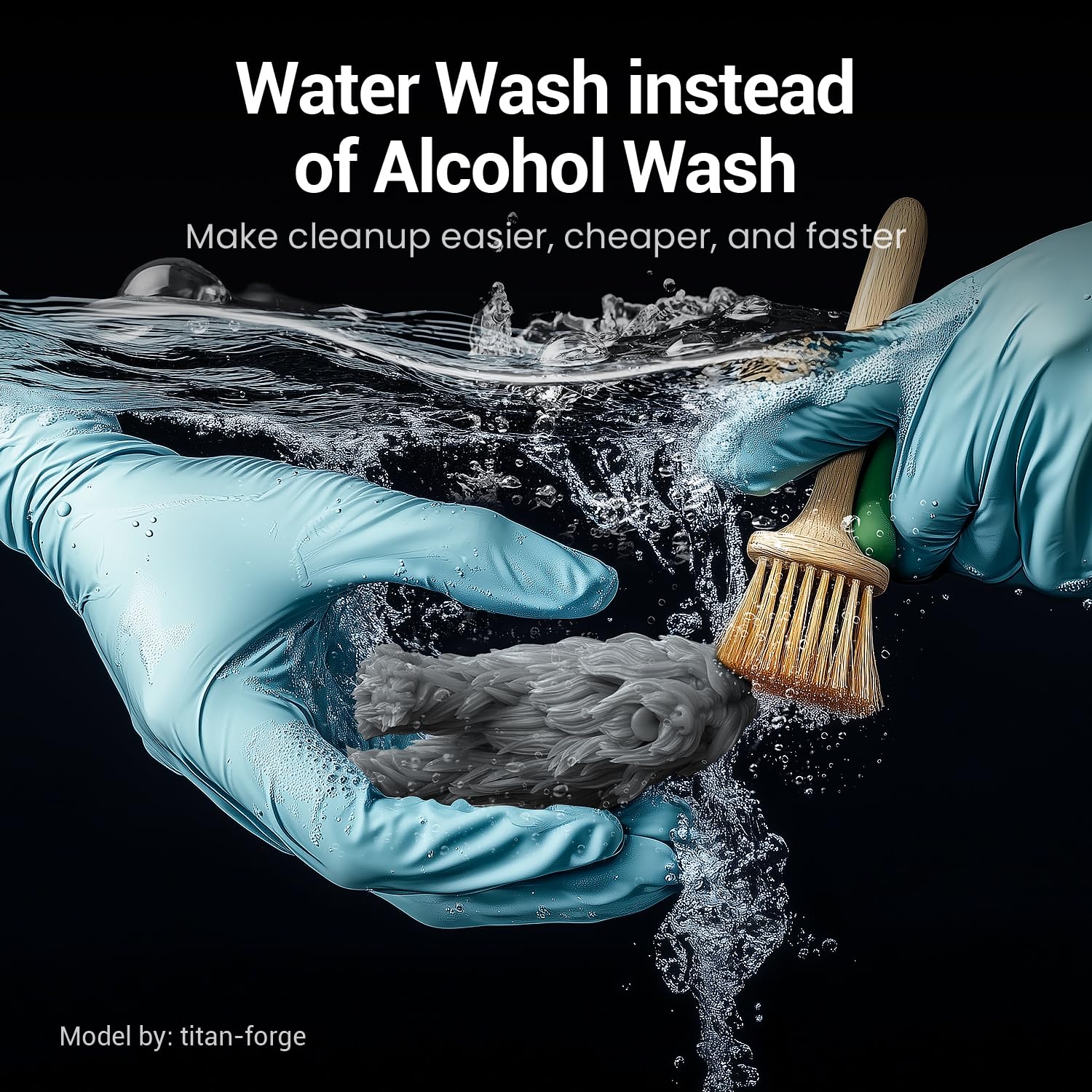 HD Water Washable Resin 2KG Easy to Clean Fast UV Curing 3D Printer Resin Photopolymer Low Viscosity Rapid Resin Liquid with High Precision Suit for SLA/LCD/DLP Print 2x1KG HD Dark Grey