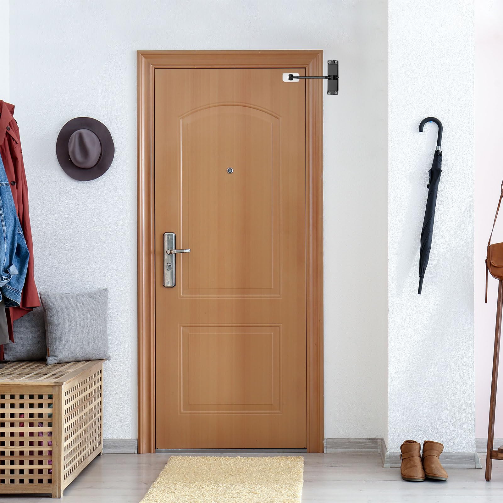 uxcell 2 cierres automáticos de puerta con resorte, acero inoxidable 304, silencioso, cierre de puerta de seguridad ajustable, bisagra de cierre automático para uso residencial, comercial, color